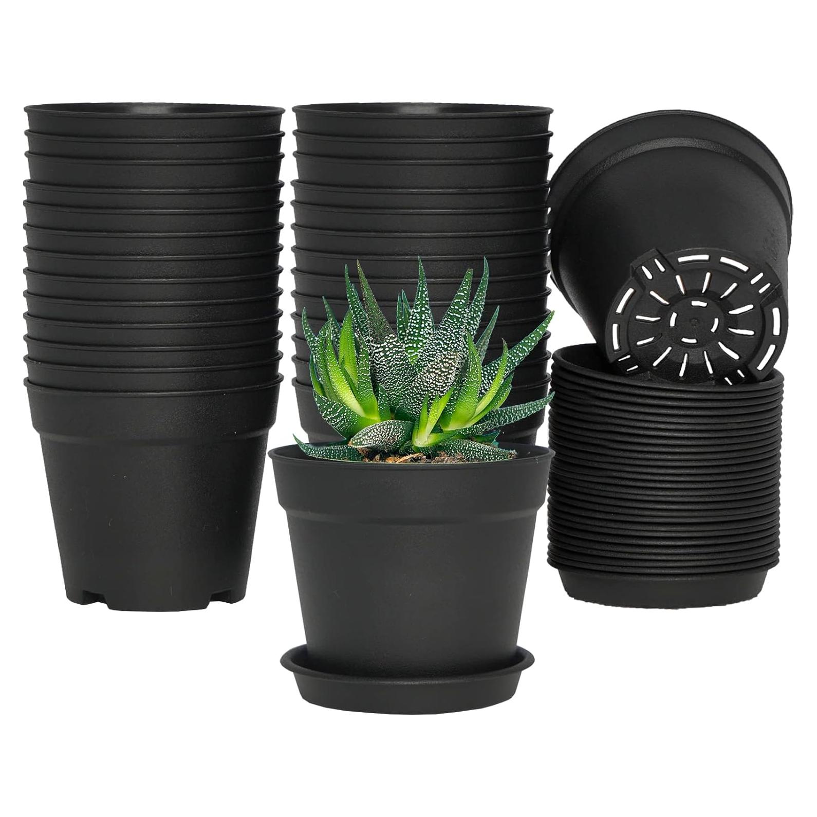Macetas de 10 cm SwinDuck, paquete de 28 con platos y drenaje