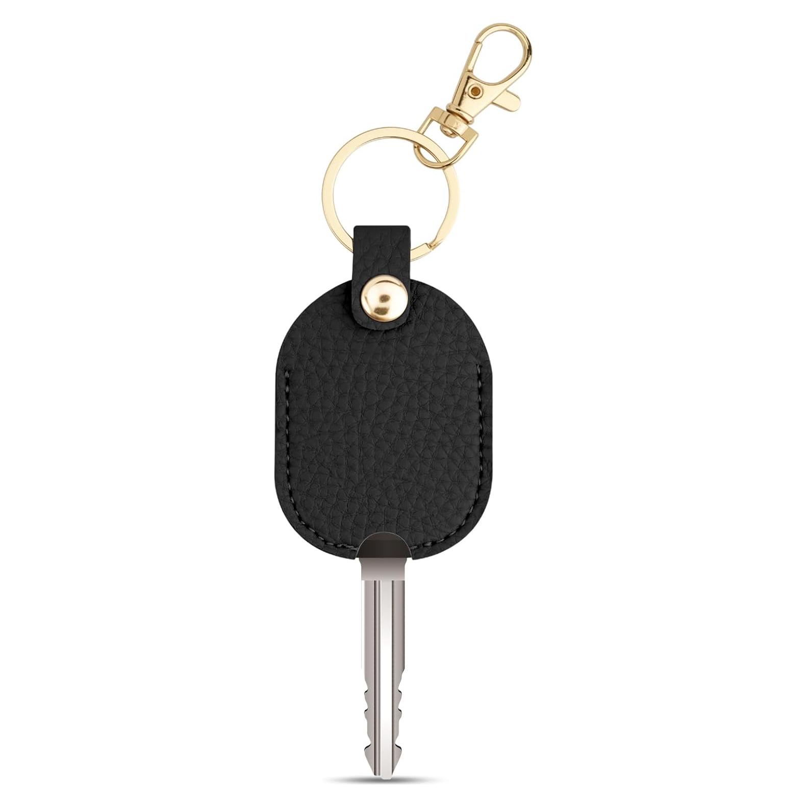Funda de Llave de Coche de Cuero PU Negra - Protector Universal
