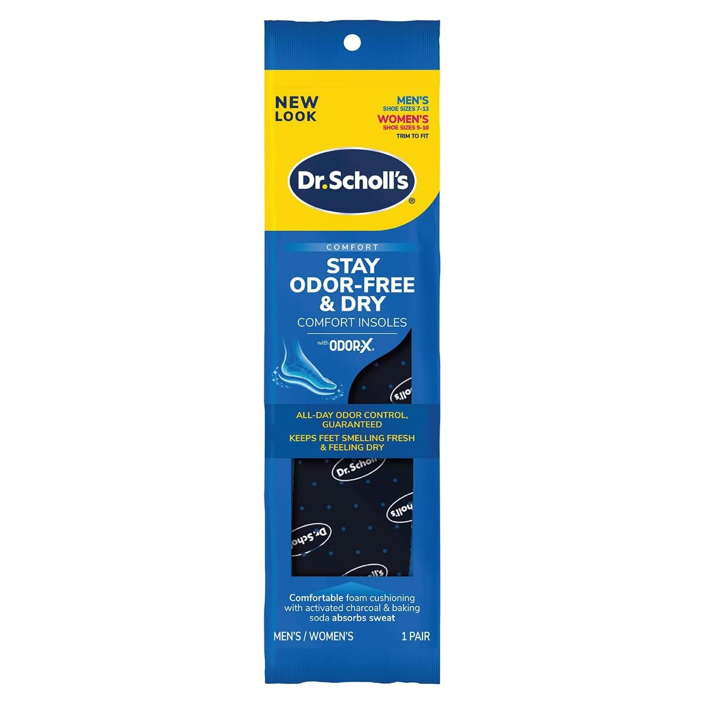 Plantillas Dr. Scholl's Odor-Free & Dry Comfort Unisex 1 Par