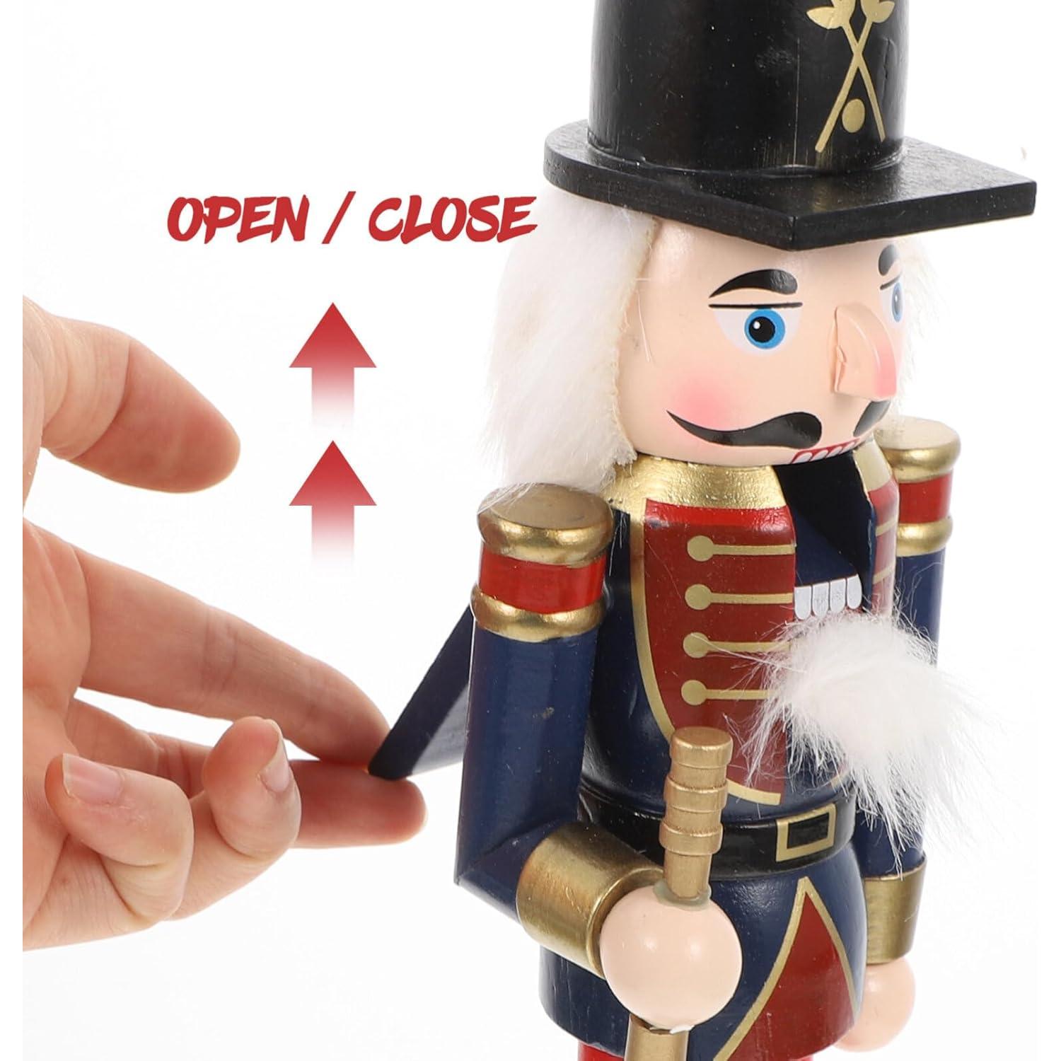 Cascanueces de Madera DEARMAMY 30cm Azul Oscuro Decoración