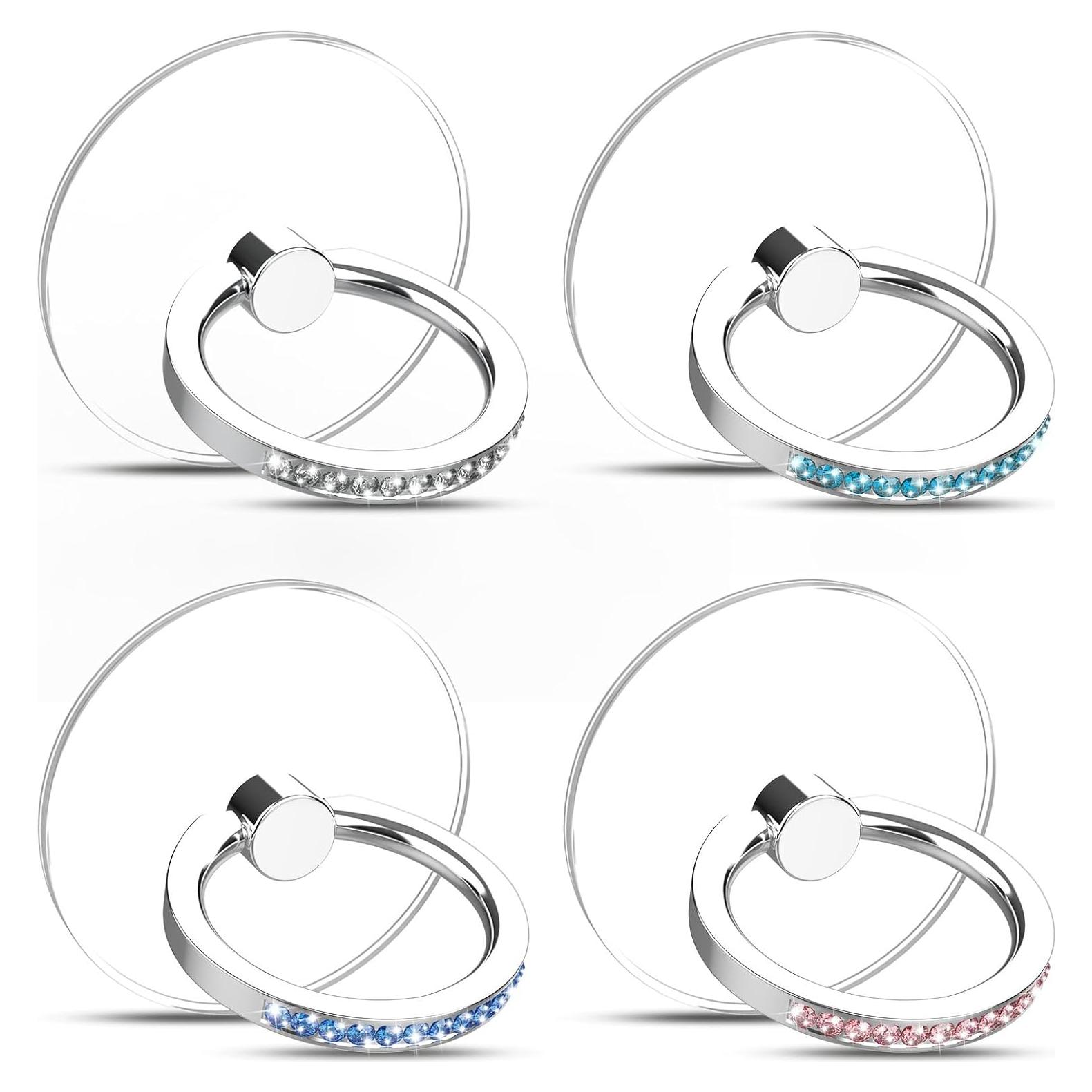 Soporte de Anillo para Teléfono KUTUMYQC 4 Pcs Transparente