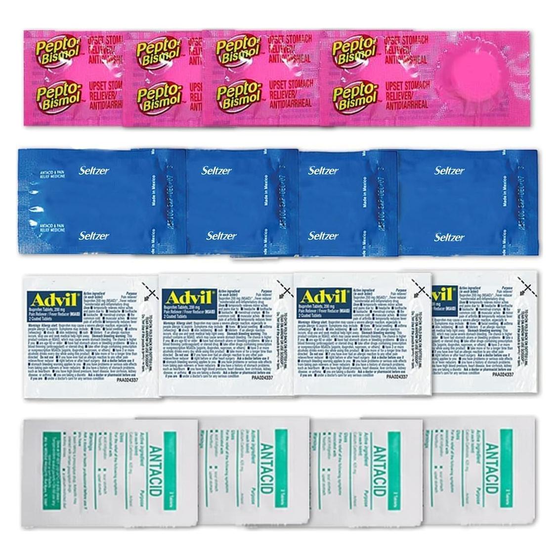 Kit de Medicina de Viaje Real Vitamins - 16 Paquetes Aprobados TSA