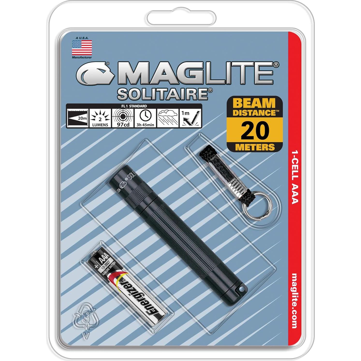 Linterna Maglite Solitaire Incandescente Negra 1 Celda AAA