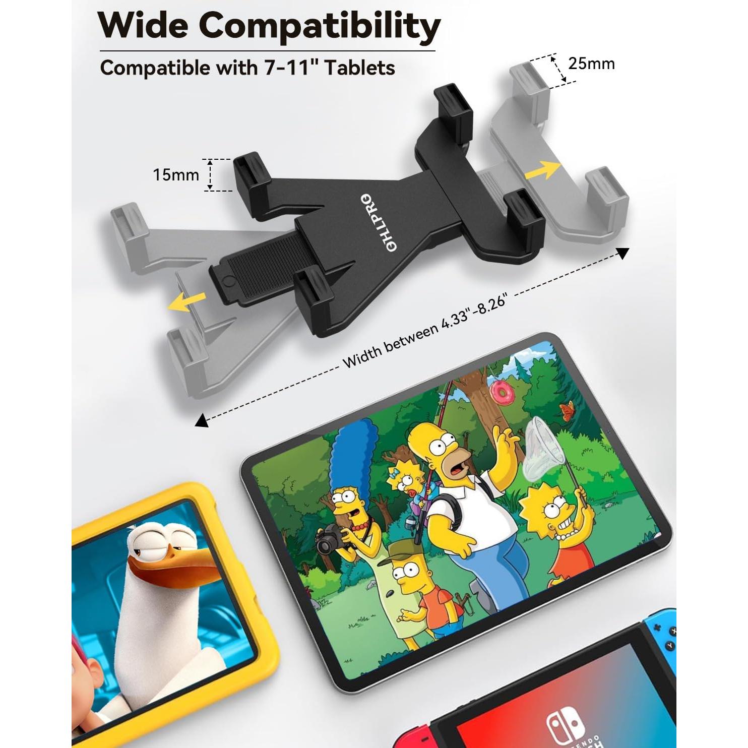 Soporte para Tableta en Reposacabezas OHLPRO 7-11" Ajustable