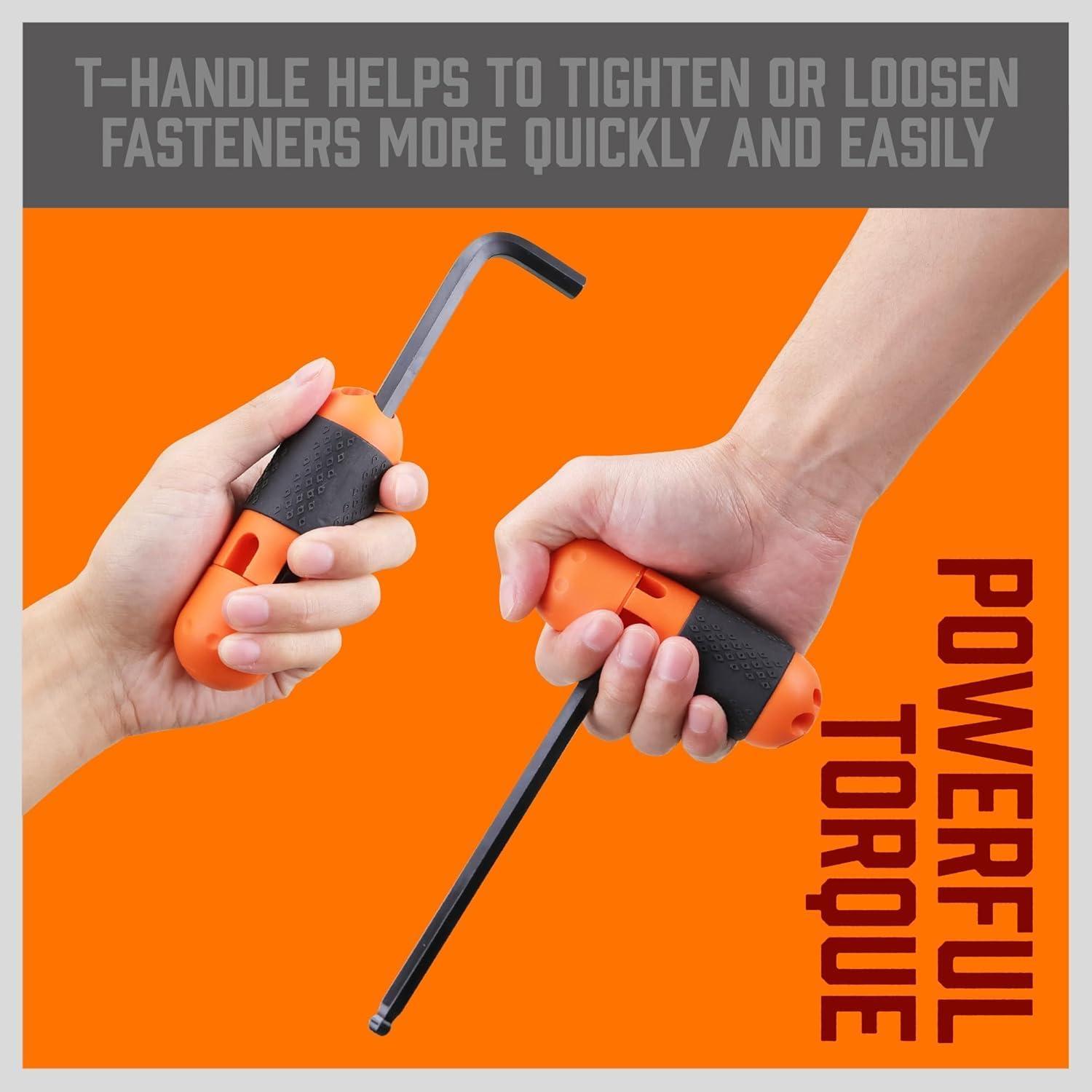 Juego de Llaves Allen 27PCS HORUSDY Acero CR-V Punta Esférica