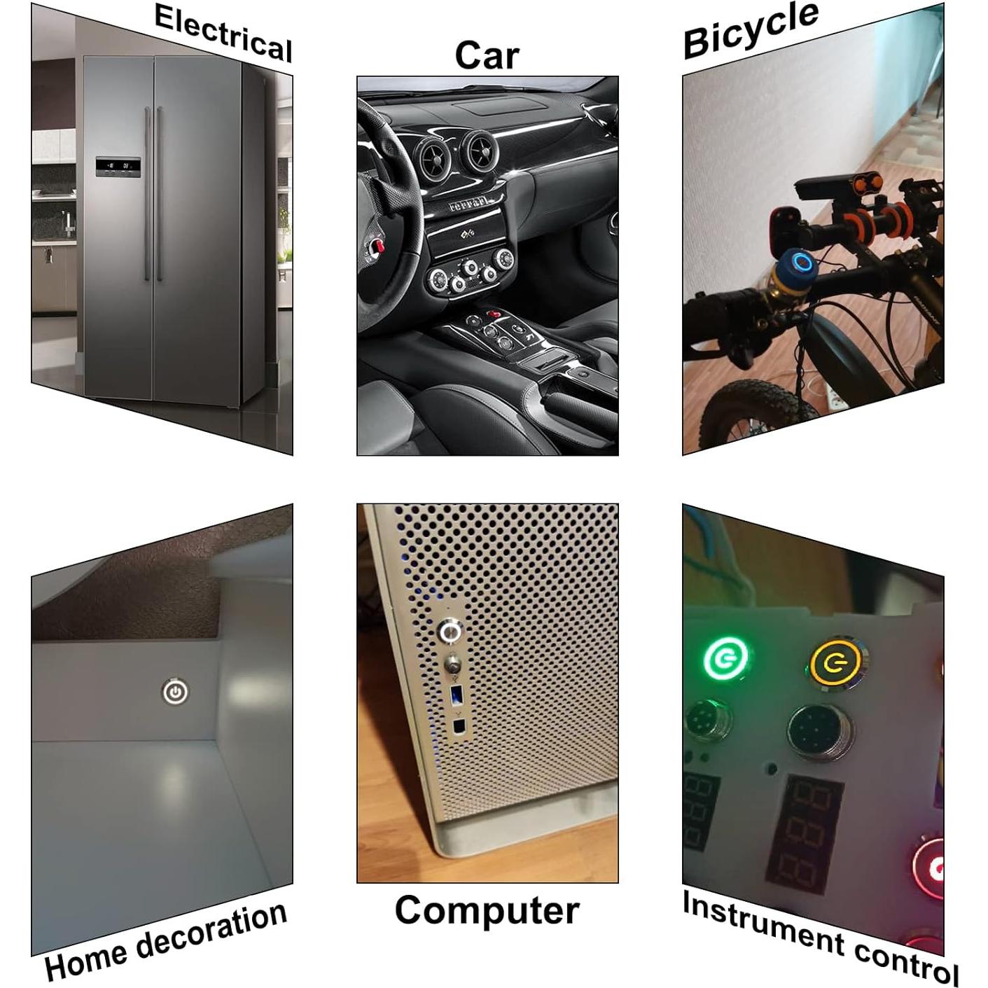 Paquete de 2 Interruptores Metálicos Impermeables 12mm DMWD