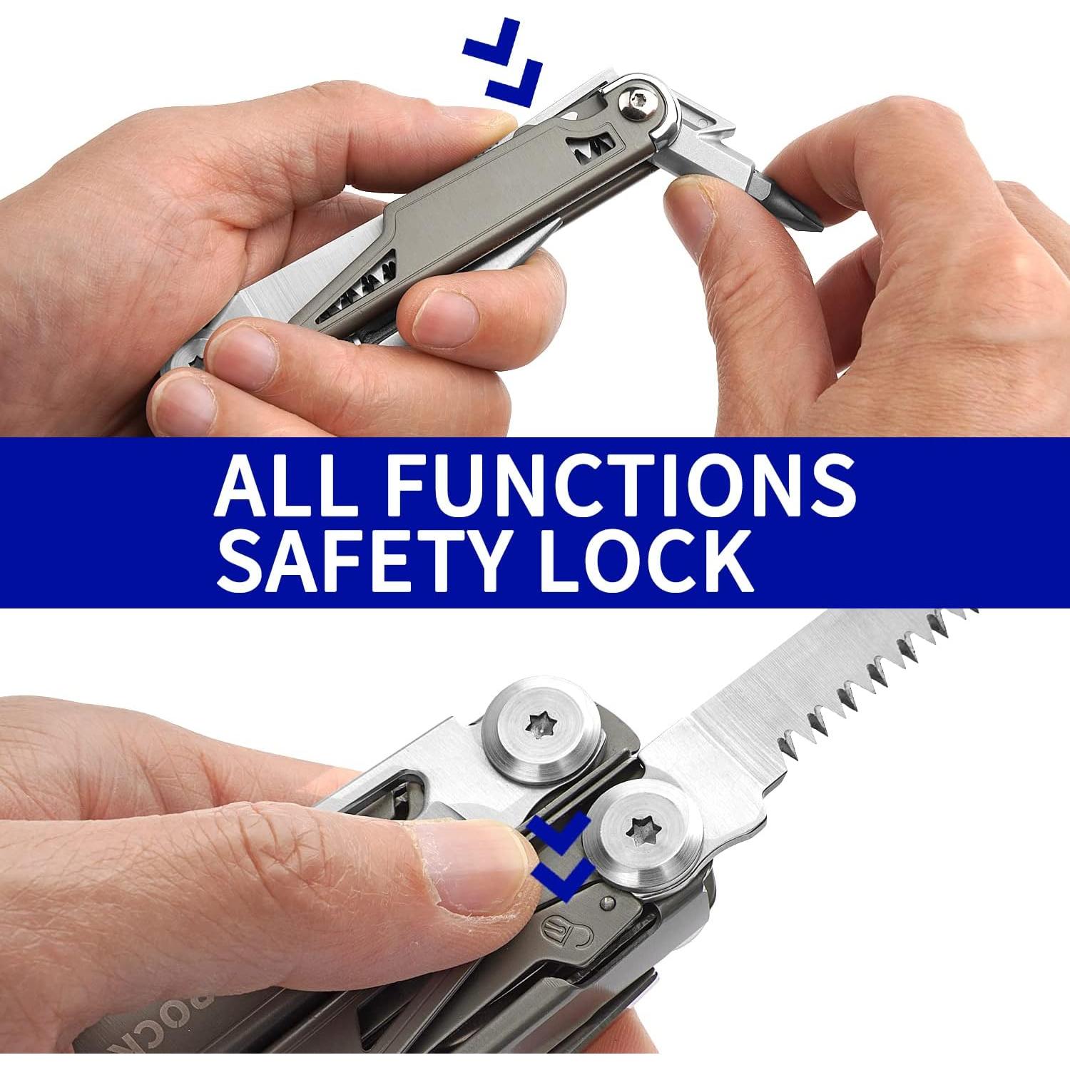 Multiherramienta ROCKTOL 19 en 1 Titanio EDC Camping