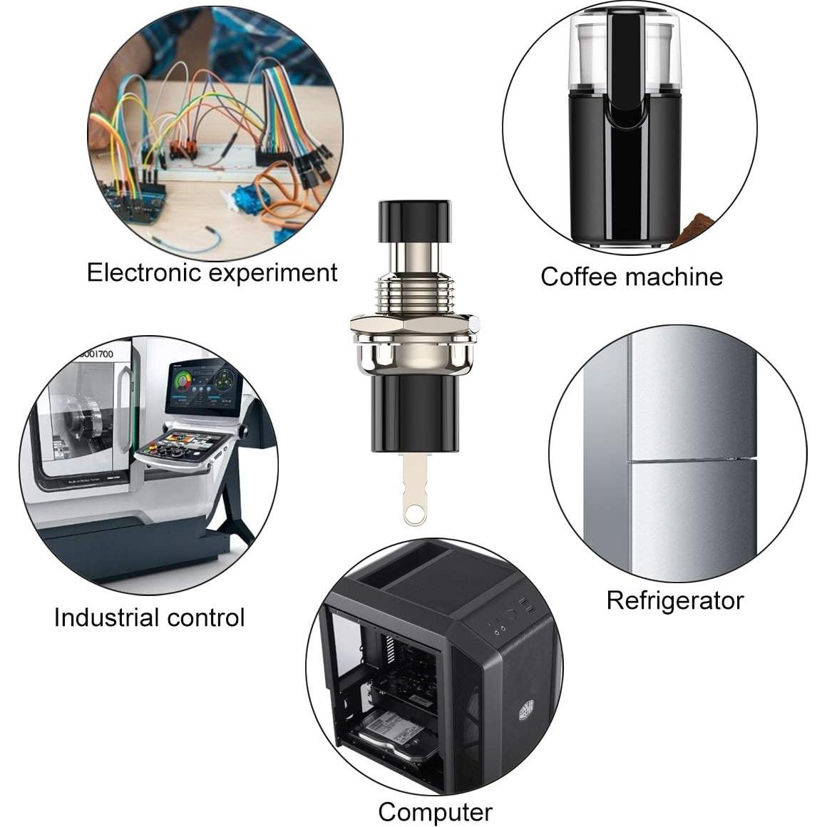 Interruptor de botón momentáneo DIYhz NC 1A 250V 20pcs