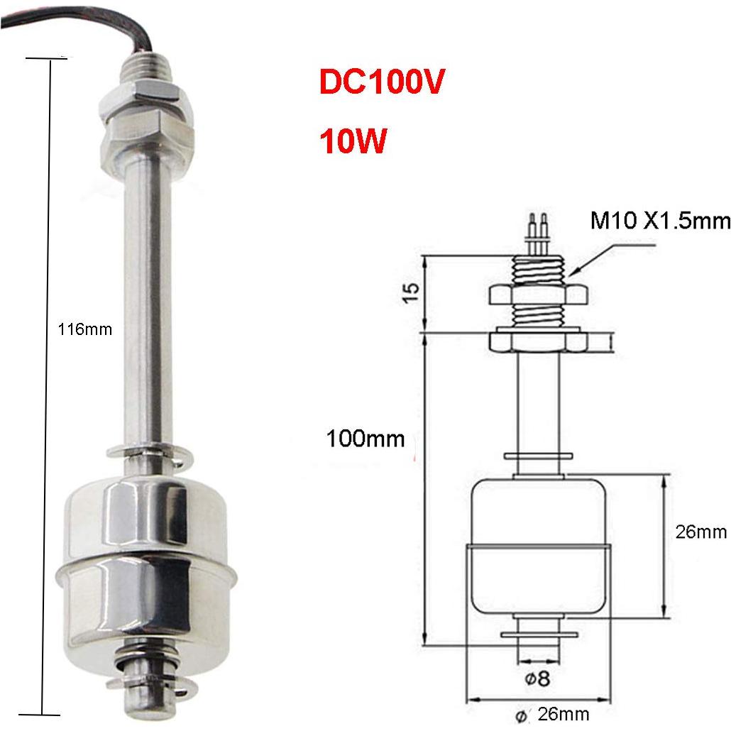 Sensor de Nivel de Agua YXQ Flotador Acero Inoxidable M10 100mm
