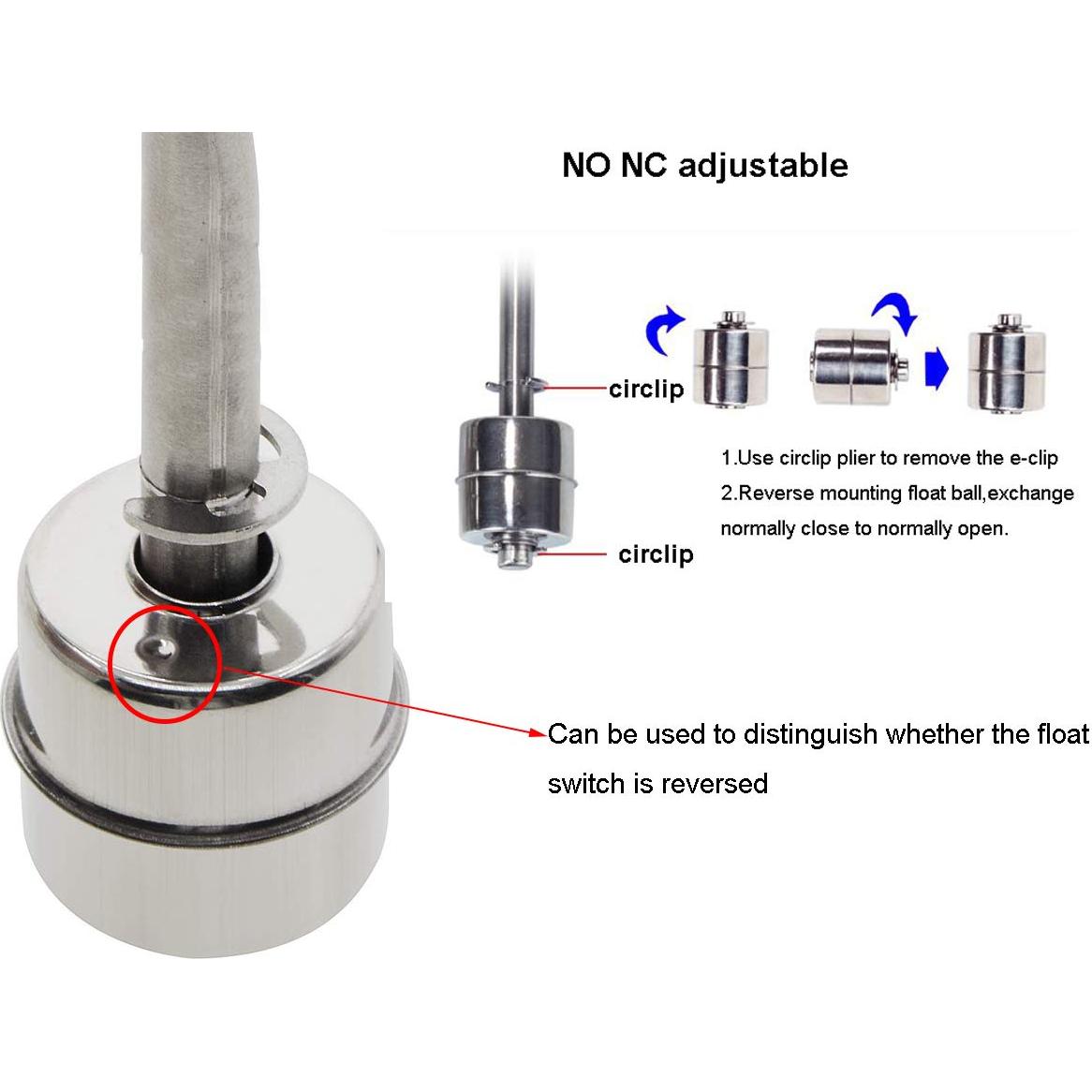 Sensor de Nivel de Agua YXQ Flotador Acero Inoxidable M10 100mm
