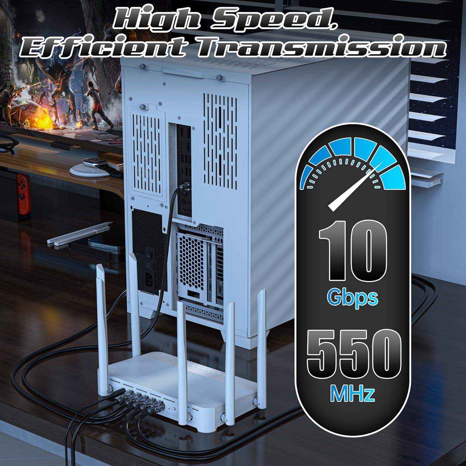 Cable Ethernet Cat6 0.15m CatBose Negro - Paquete de 6