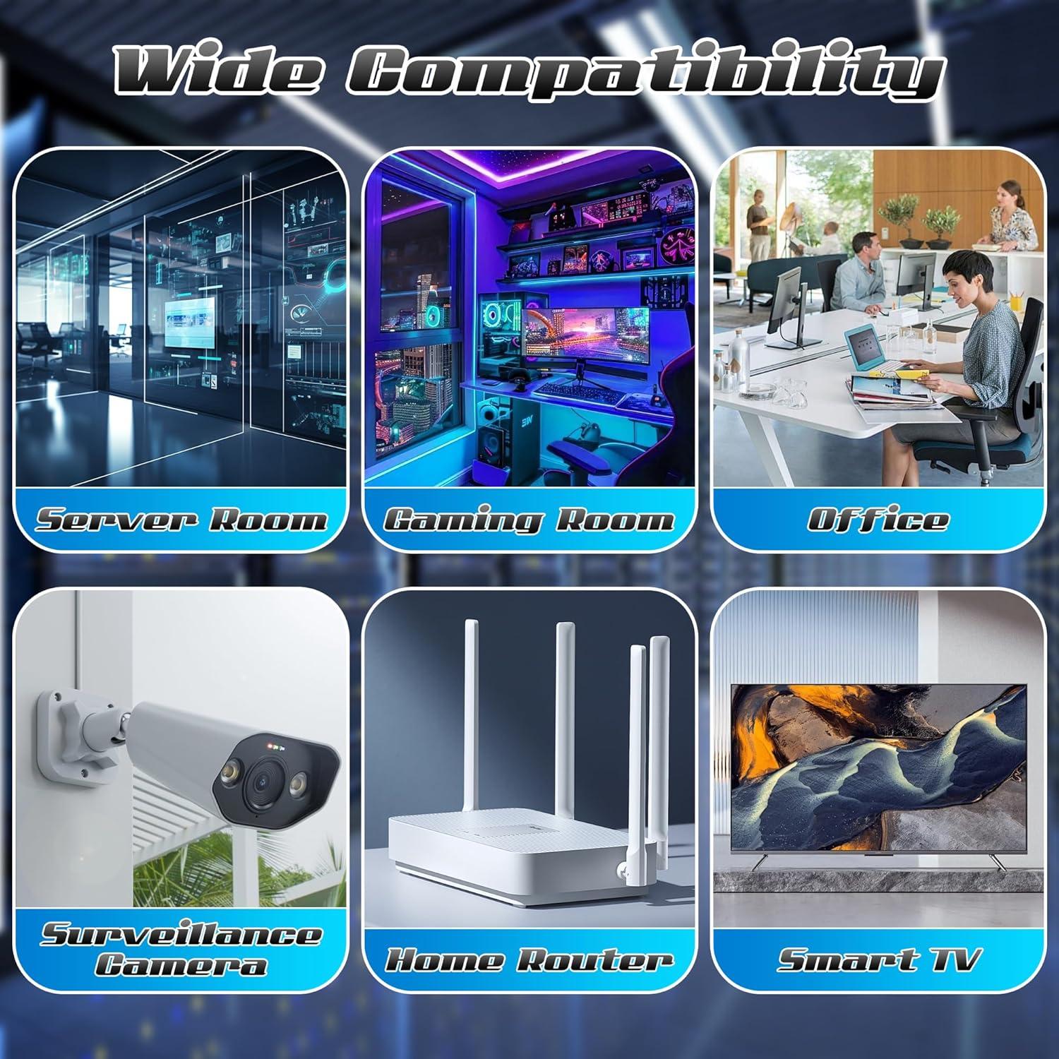 Cable Ethernet Cat6 0.15m CatBose Negro - Paquete de 6