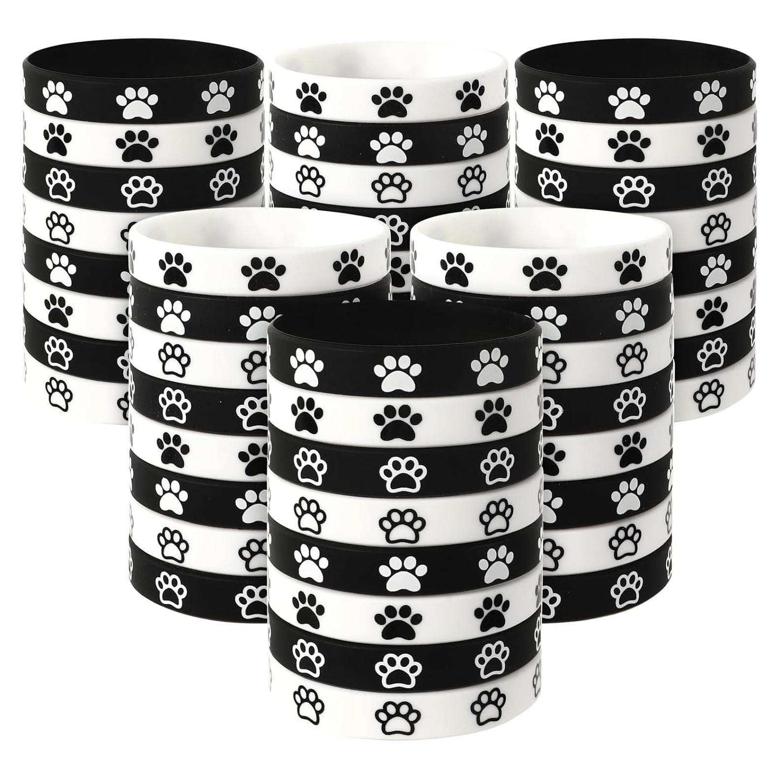 Pulseras de Silicona con Huellas de Perro JUNEBRUSHS 56 Pcs