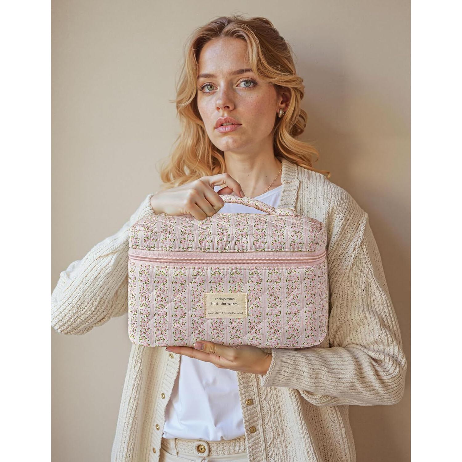 Bolsa de Maquillaje Acolchada HBselect 3PCS Floral Grande