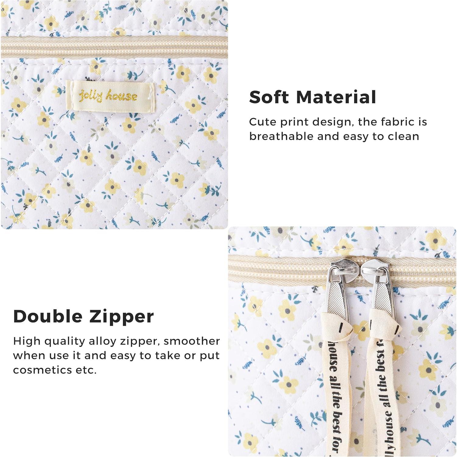 Bolsa de Maquillaje Acolchada HBselect 3PCS Floral para Viaje