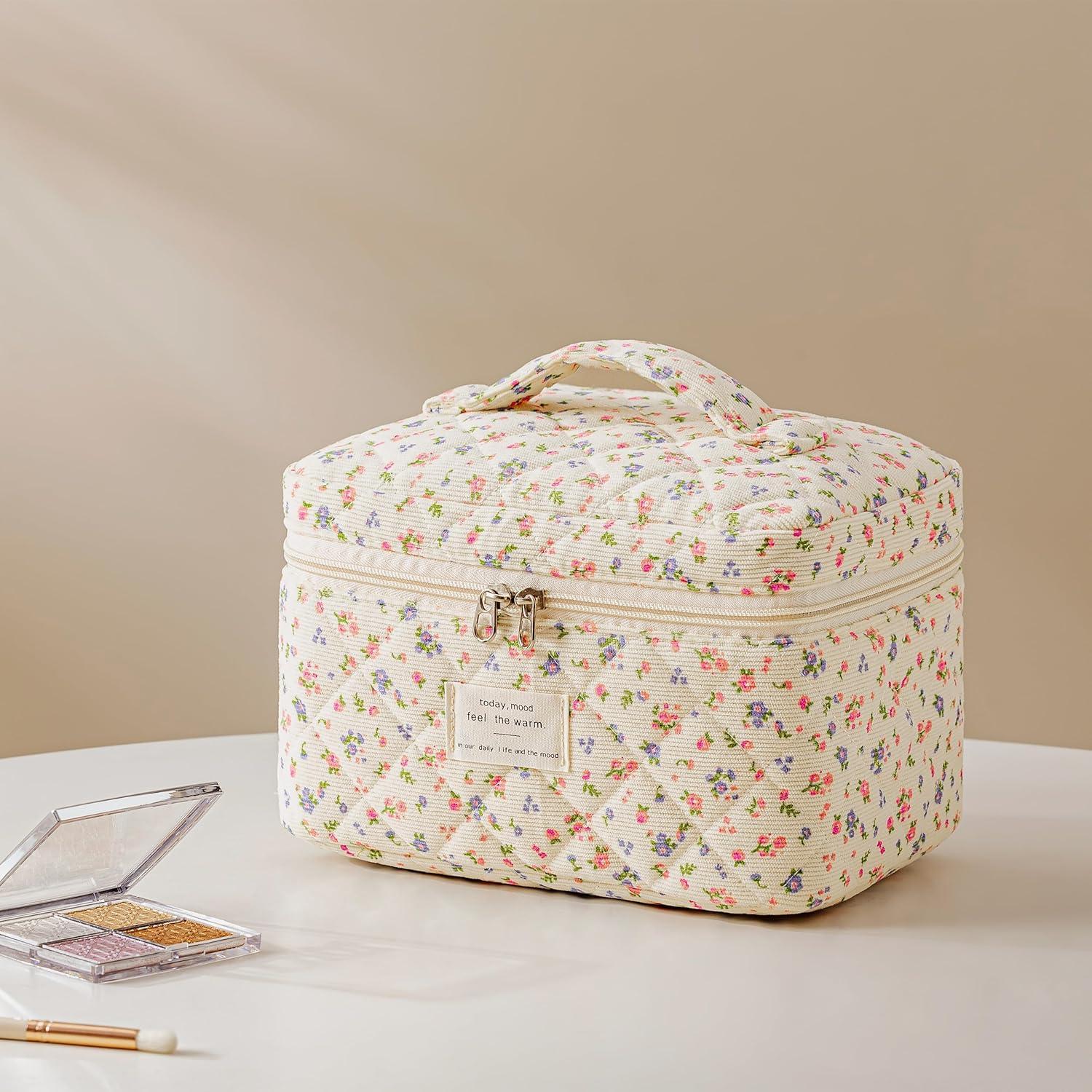 Bolsa de Maquillaje Acolchada HBselect 3PCS Floral Grande