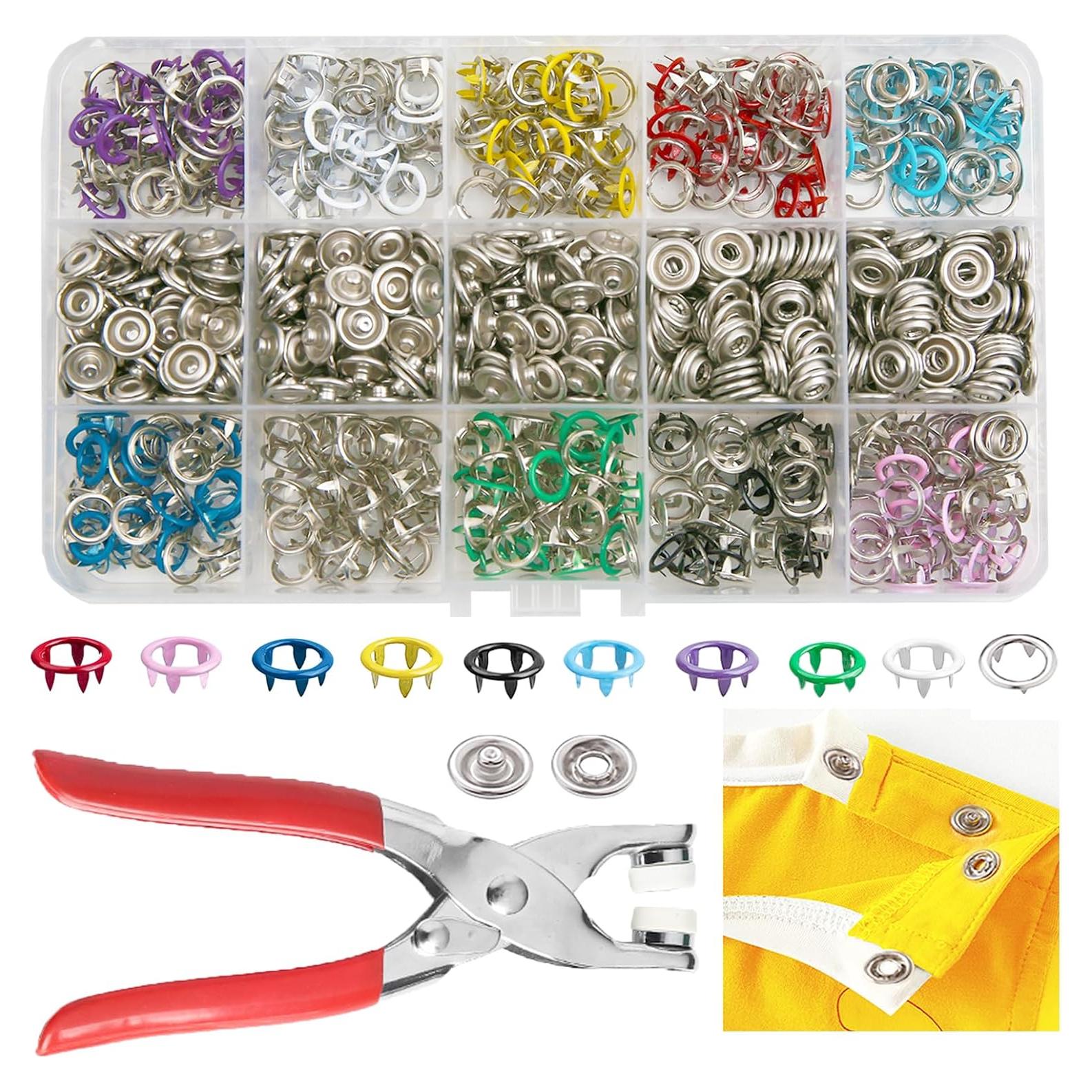 Kit de Botones a Presión GTAAOY 800 Piezas 10 Colores 9.5mm