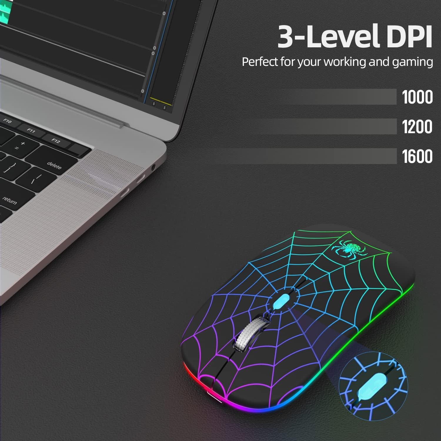 Ratón Inalámbrico Recargable MMK Negro con 3 DPI Ajustables