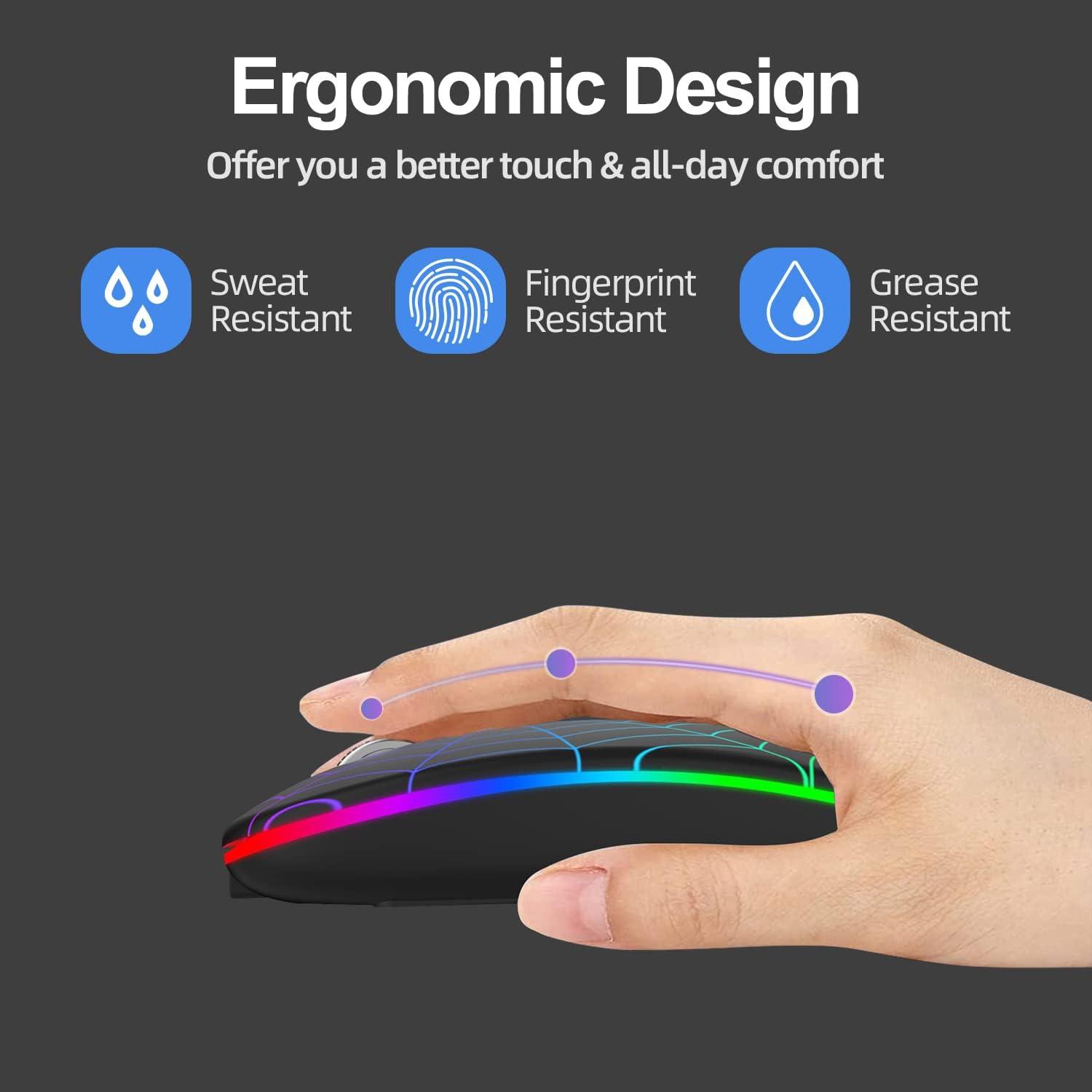 Ratón Inalámbrico Recargable MMK Negro con 3 DPI Ajustables