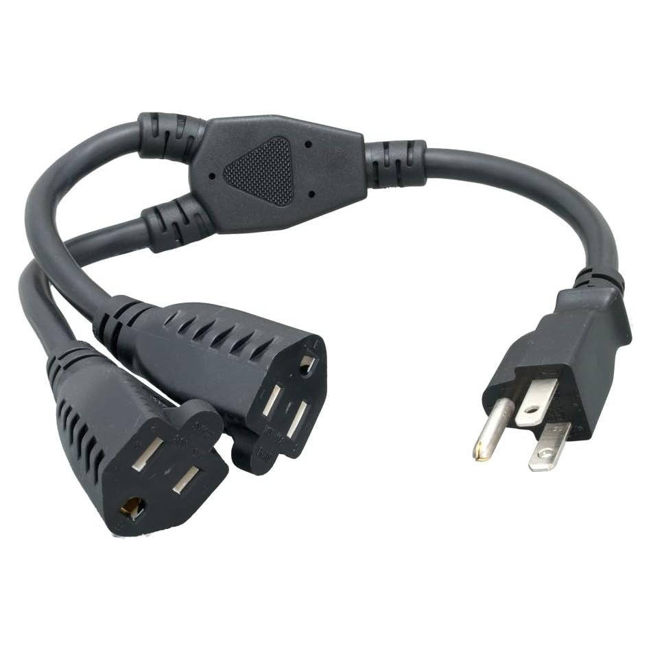 Cable de Alimentación Extensión NEMA 5-15P a 2 NEMA 5-15R 16 AWG