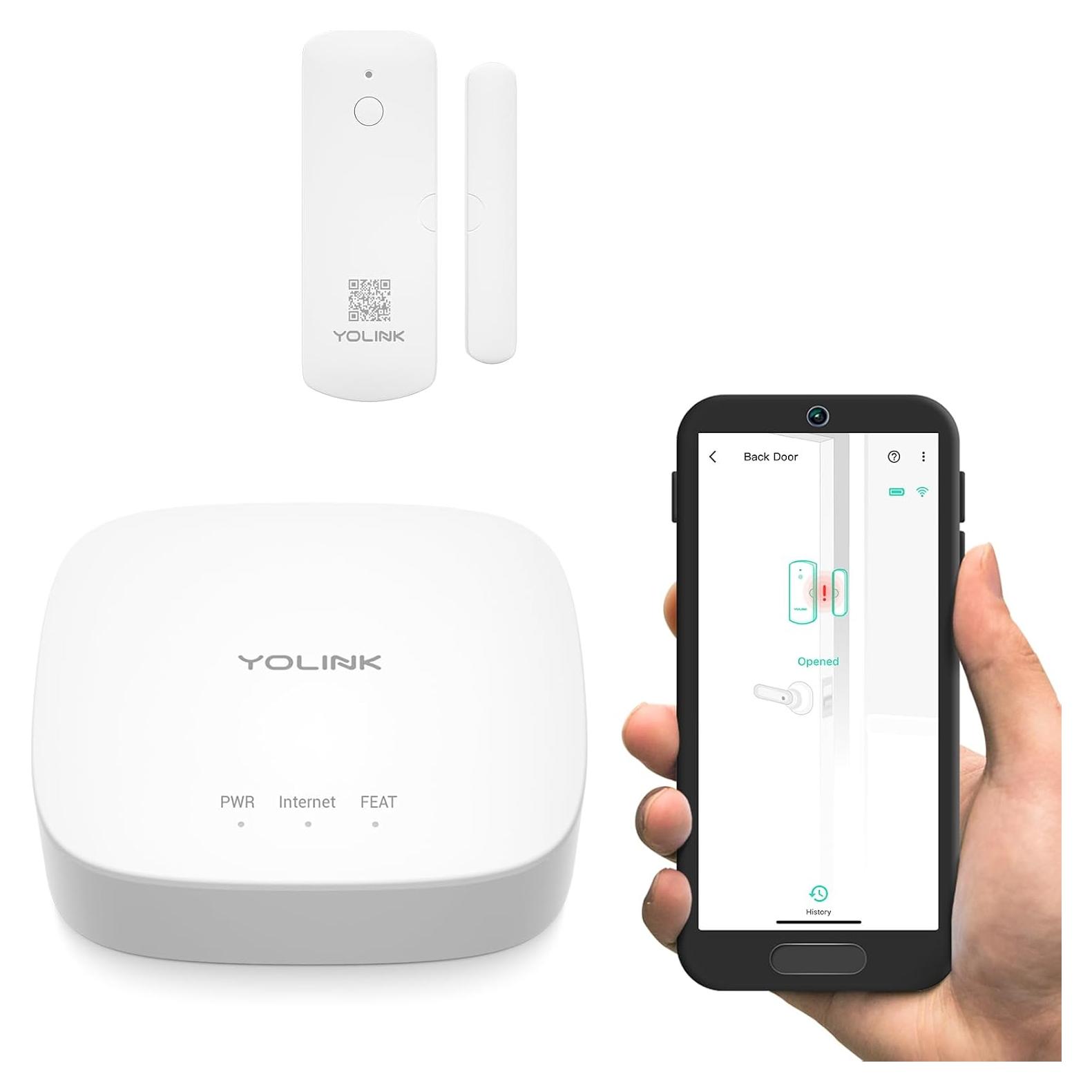 Sensor de Puerta Inteligente YoLink con Hub - Rango 402m