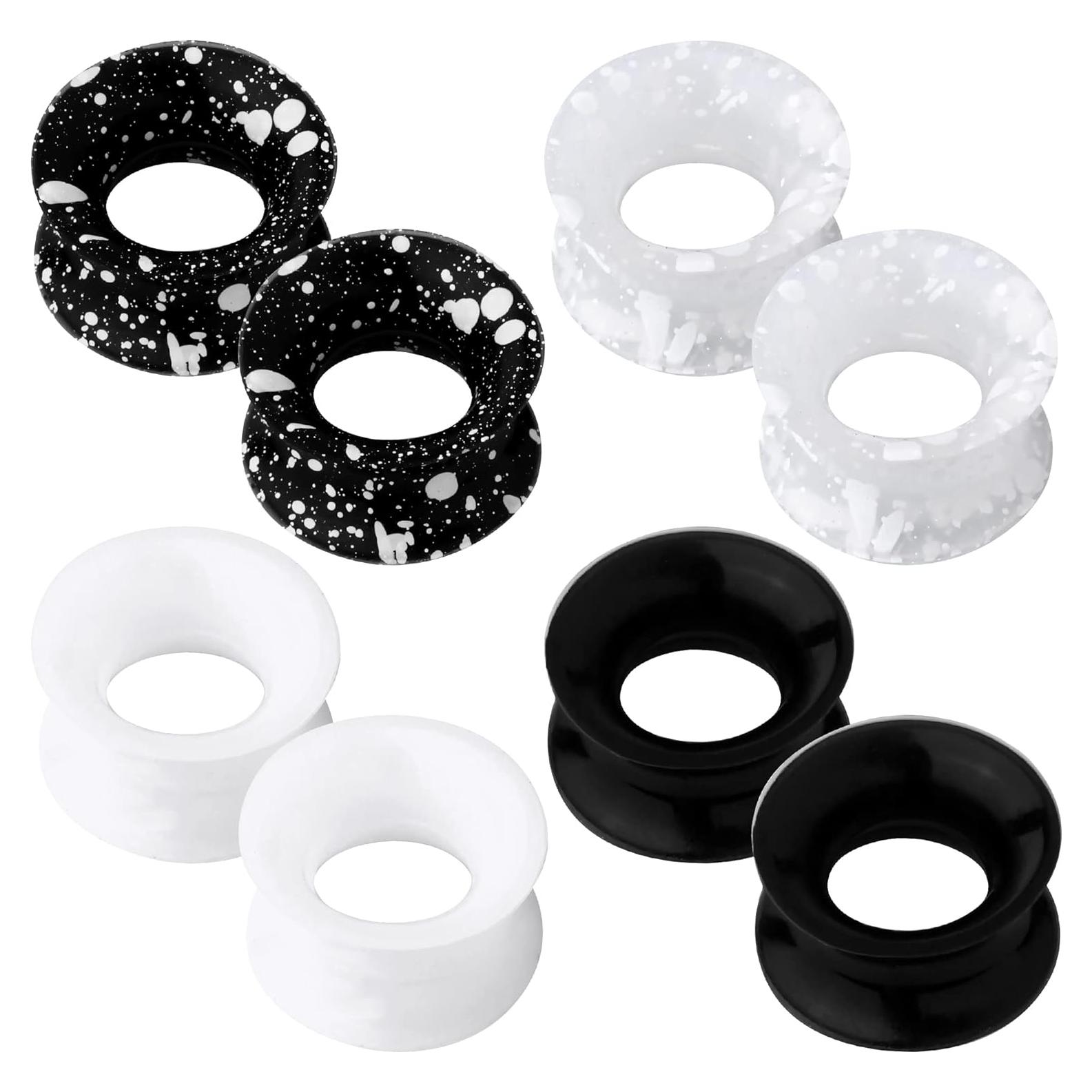 OUFER Tapones de Silicona para Orejas 8 Piezas Estiradores 00g