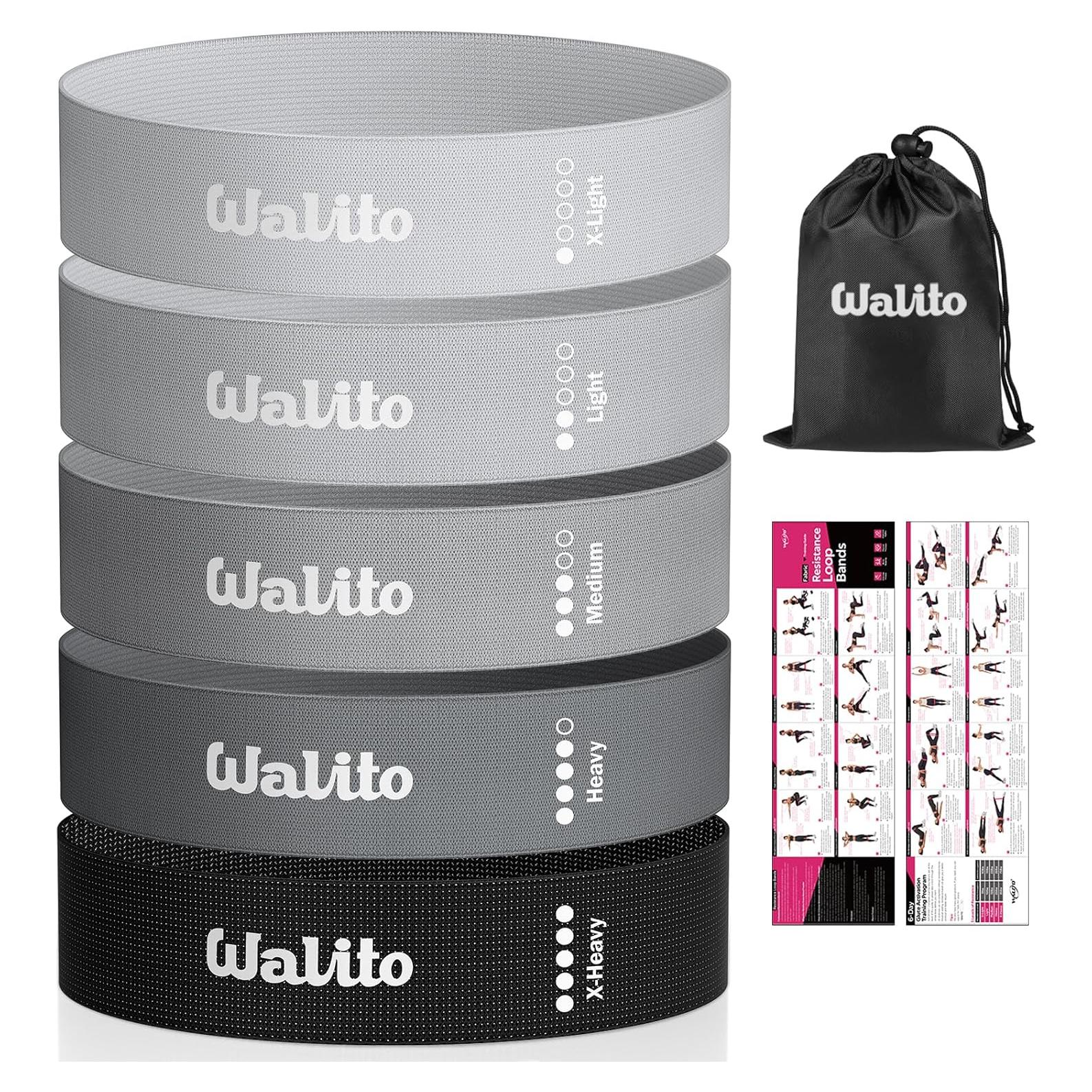 Bandas de Resistencia WALITO para Glúteos y Piernas - 5 Niveles