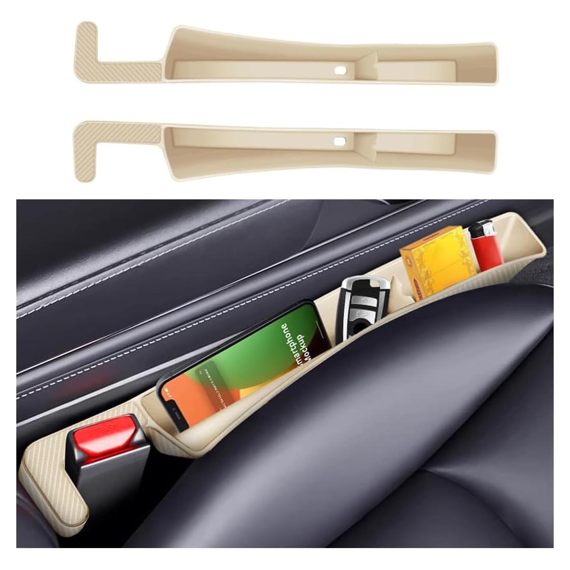 2 Piezas Relleno Espacio Asientos Coche Zpana Beige