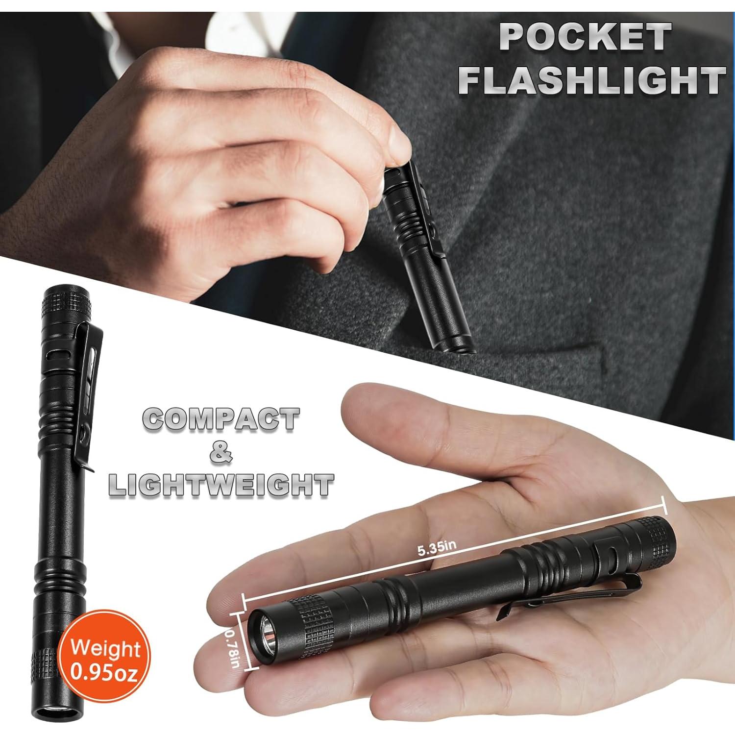 Linterna de Bolígrafos LED Bufccy 500 Lúmenes Impermeable 2 Pcs