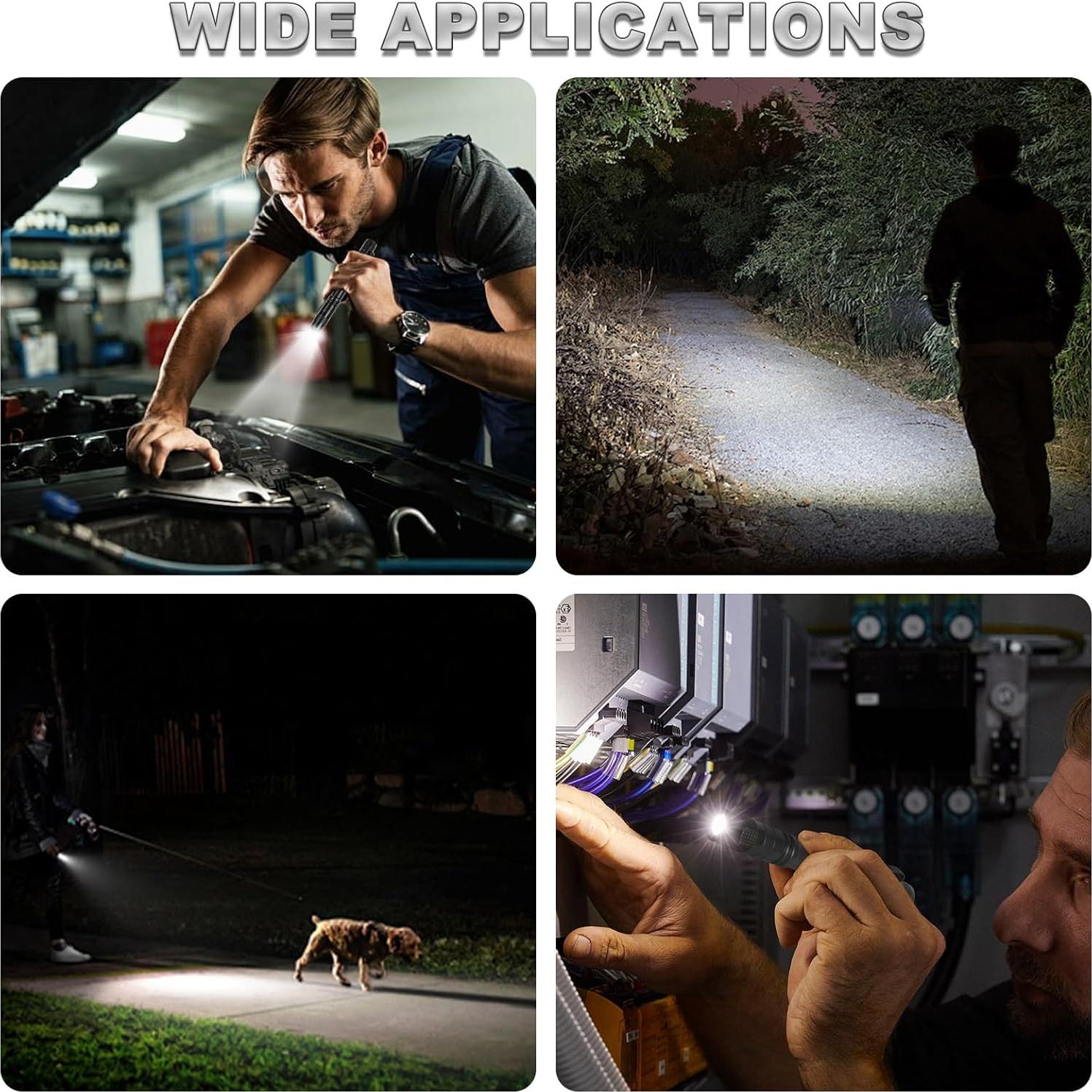 Linterna de Bolígrafos LED Bufccy 500 Lúmenes Impermeable 2 Pcs