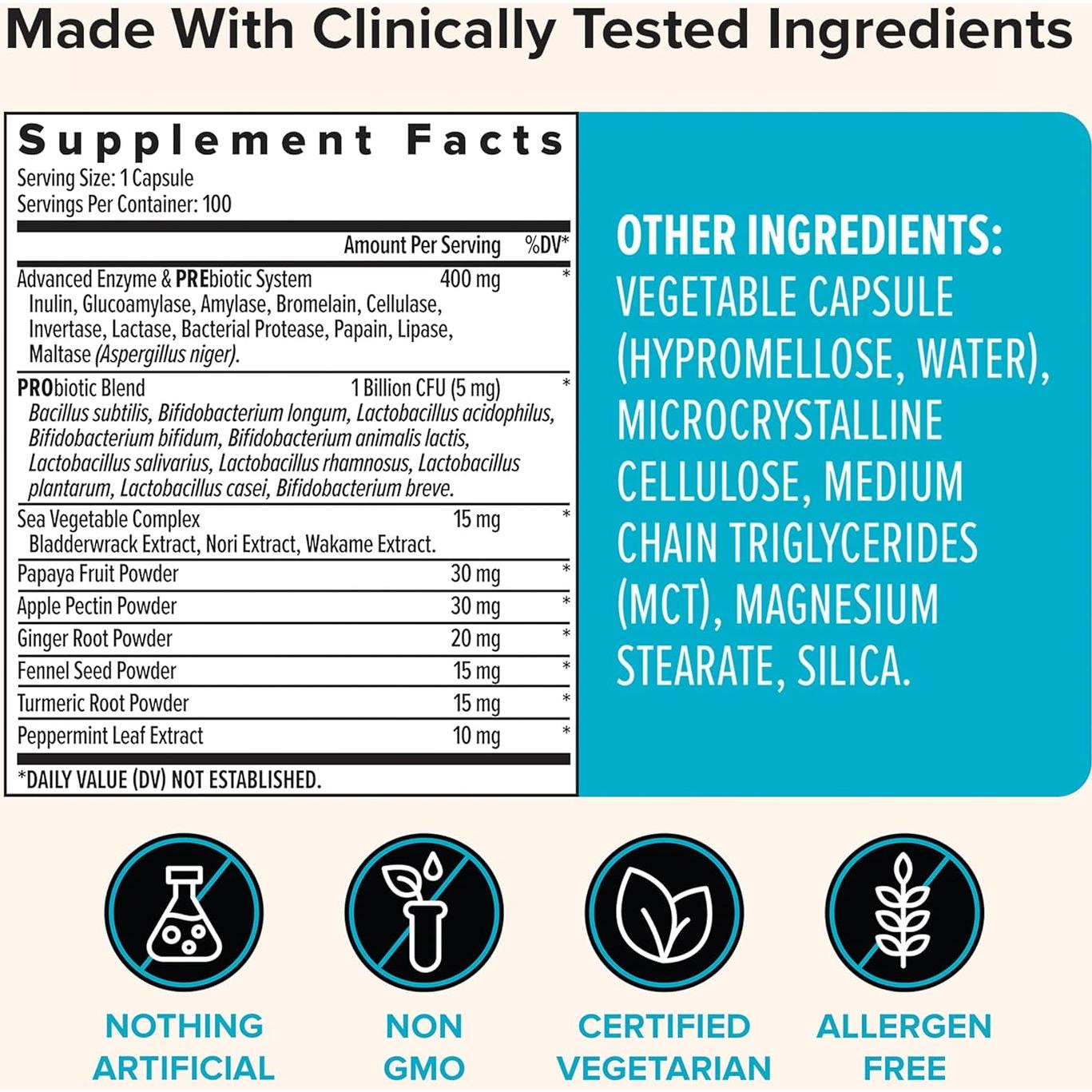 Zenwise Health Enzimas Digestivas 100g - Alivio de Hinchazón