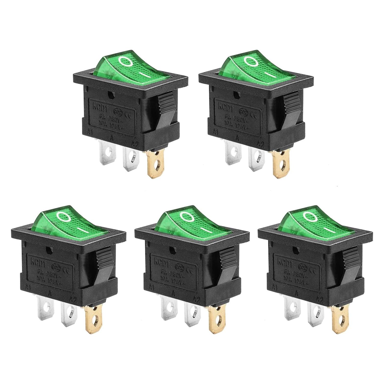 Interruptor de Palanca QTEATAK KCD1 3 Pines 20A Verde LED