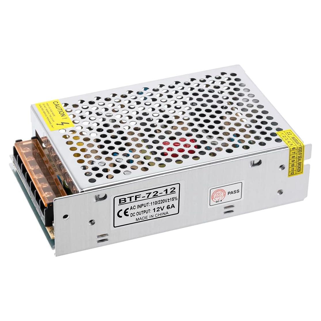 Fuente de Alimentación BTF-LIGHTING 12V 6A 72W para LED