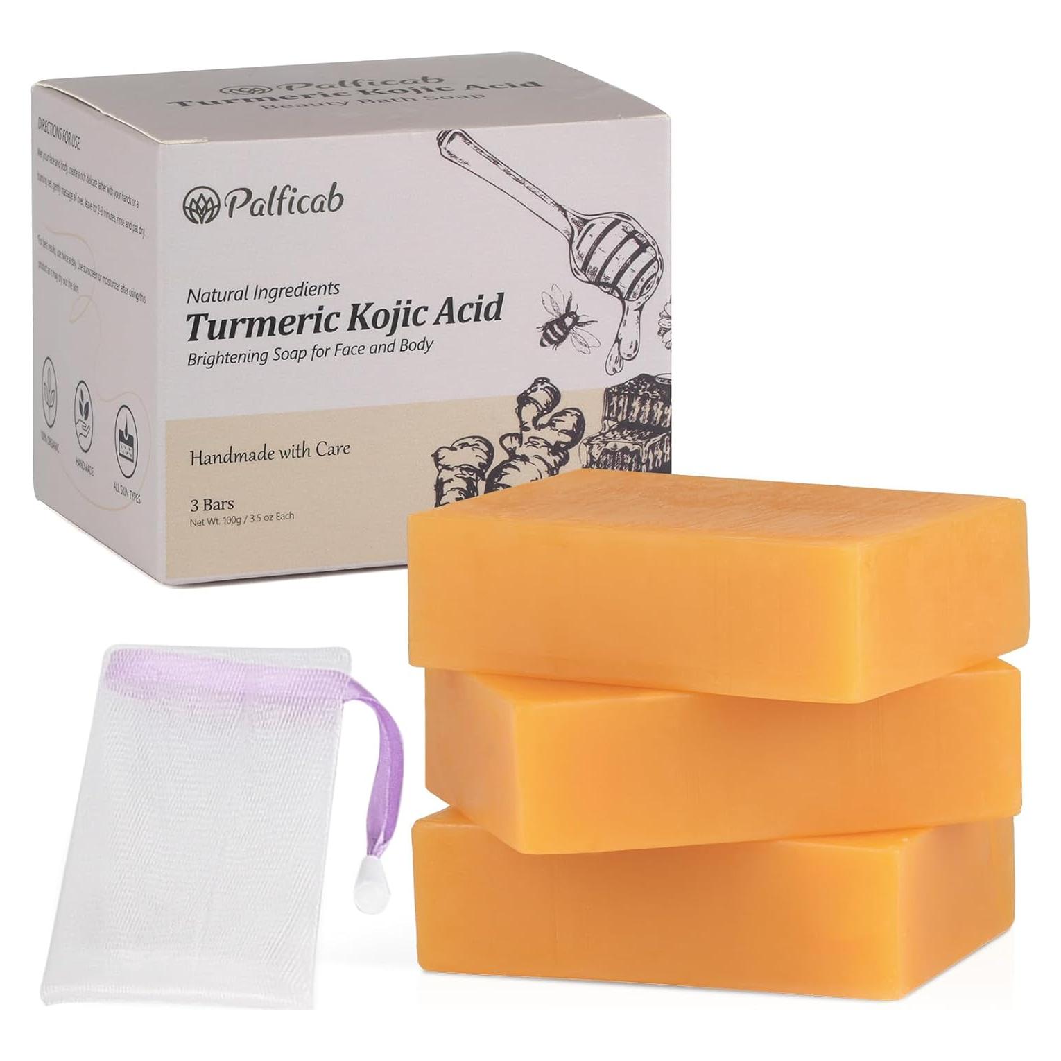 Jabón Aclarante Kójico y Cúrcuma PALFICAB - 3 Barras 99g