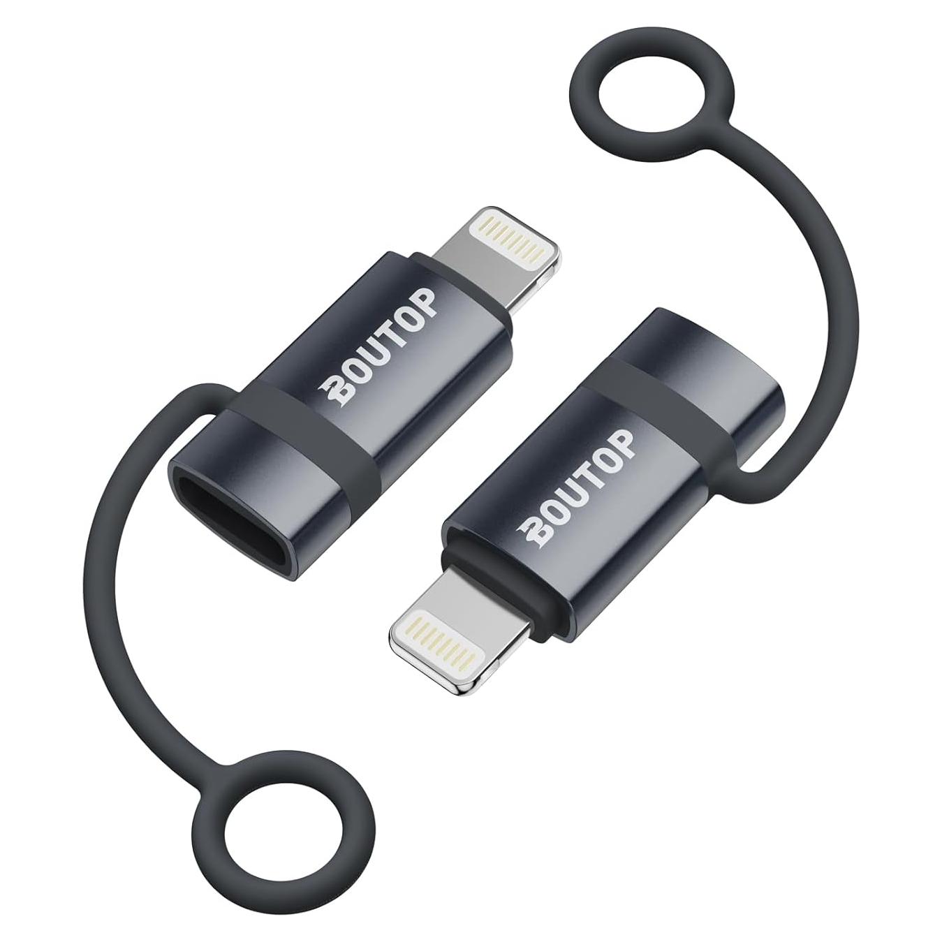 Adaptador USB C a Lightning BOUTOP 36W Carga Rápida 2 Pcs