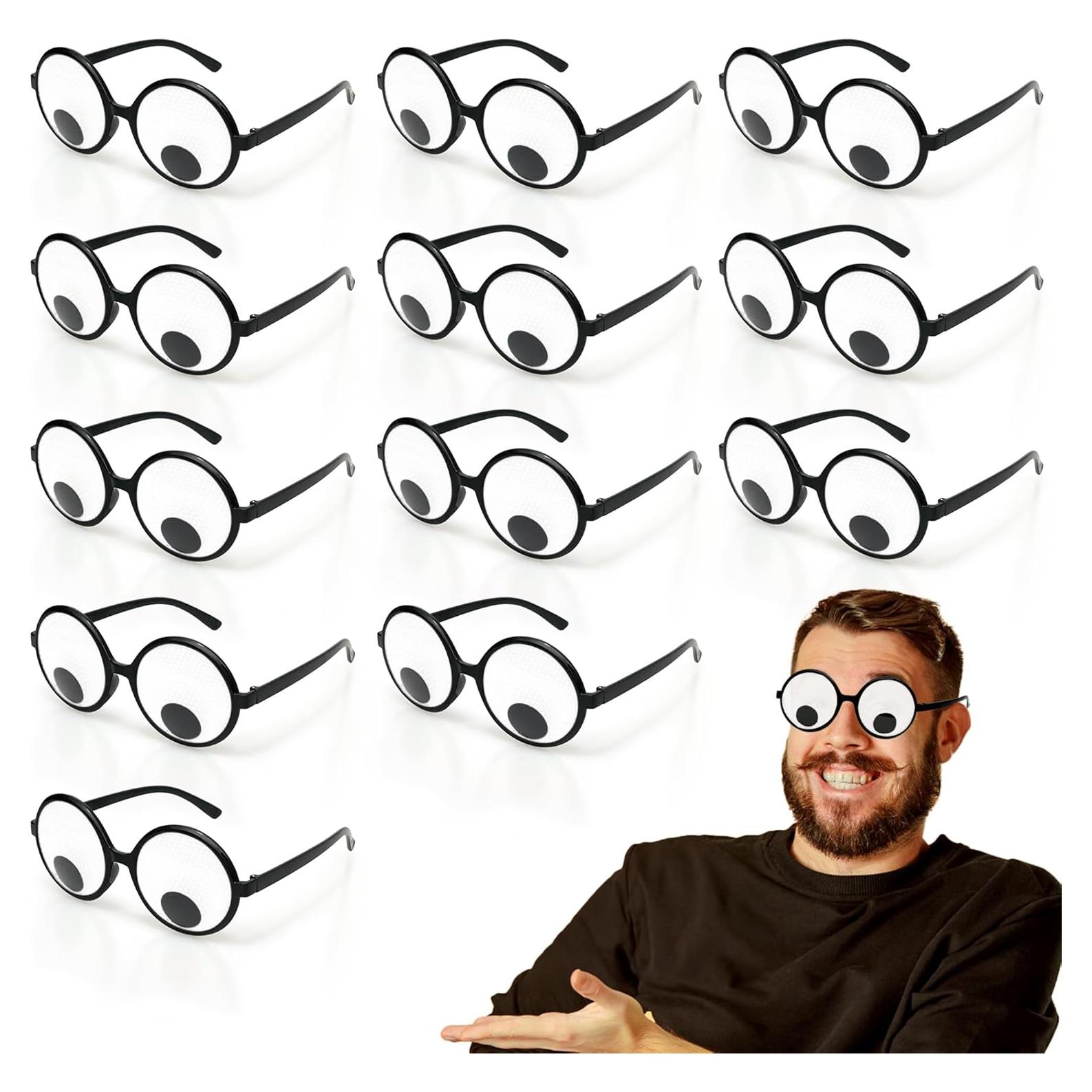 Gafas Ojos Locos Divertidas HOHAJIU - 12 Pcs para Fiestas