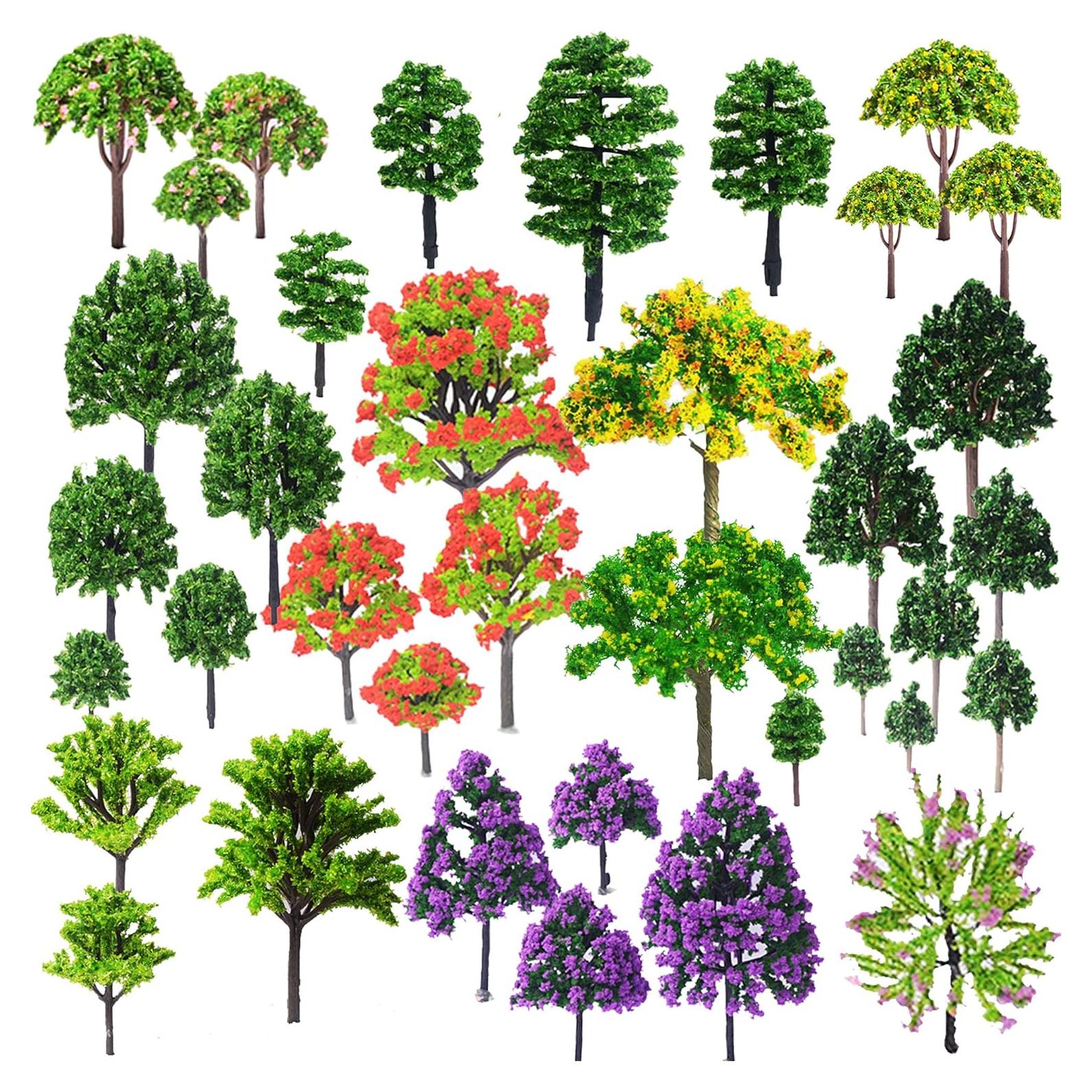 Cayway 53 Árboles Miniatura Mezclados para Escenografía DIY