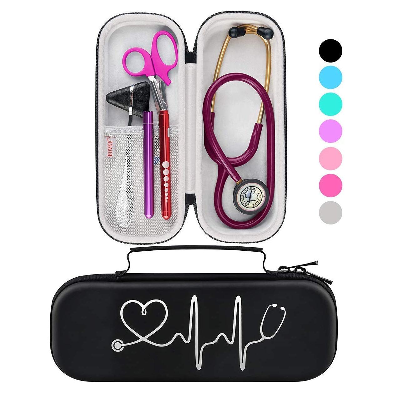 Estuche para Estetoscopio BOVKE Negro - Compatible con Littmann