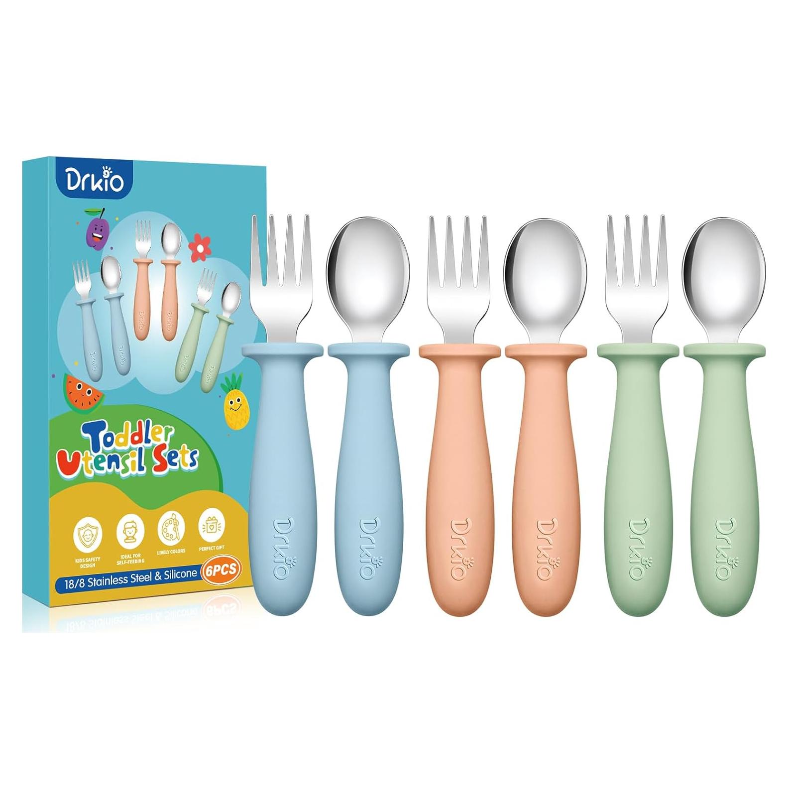 Set de Utensilios para Niños DRKIO 6 Piezas Acero Inoxidable