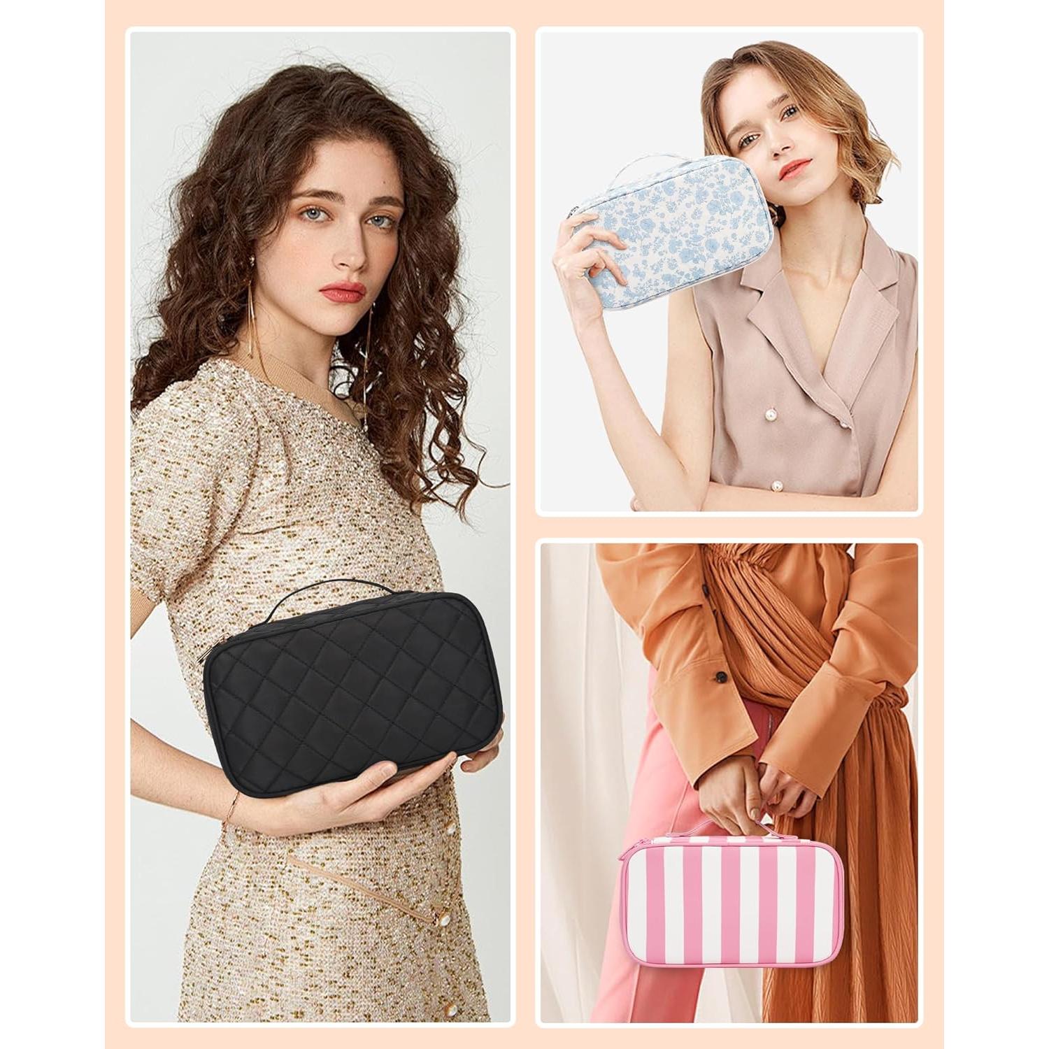 Bolsa de Maquillaje Relavel Negra Doble Capa Impermeable 22.6x13cm