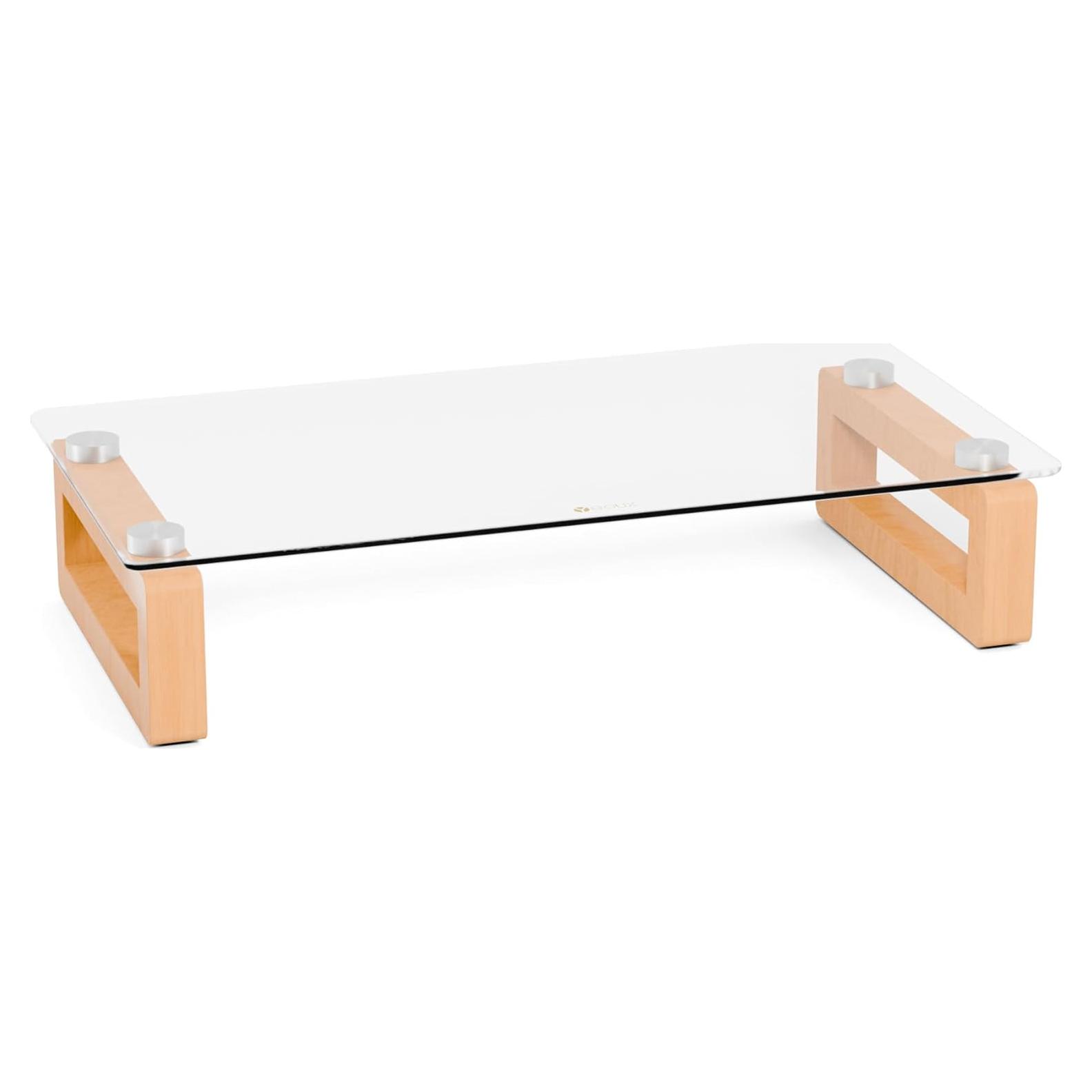 Soporte Elevador de Monitor YEOUX de Madera y Vidrio 43.2x22.9 cm
