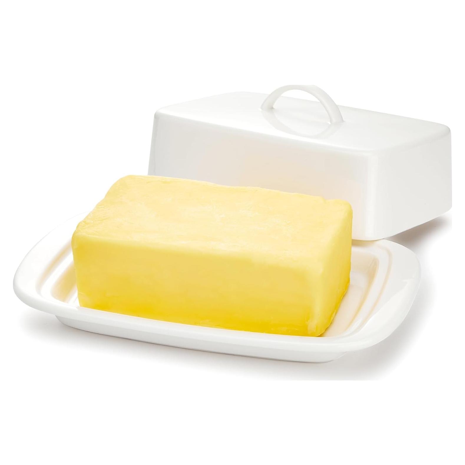Plato de Mantequilla Grande Sweese con Tapa 19.6 cm Blanco