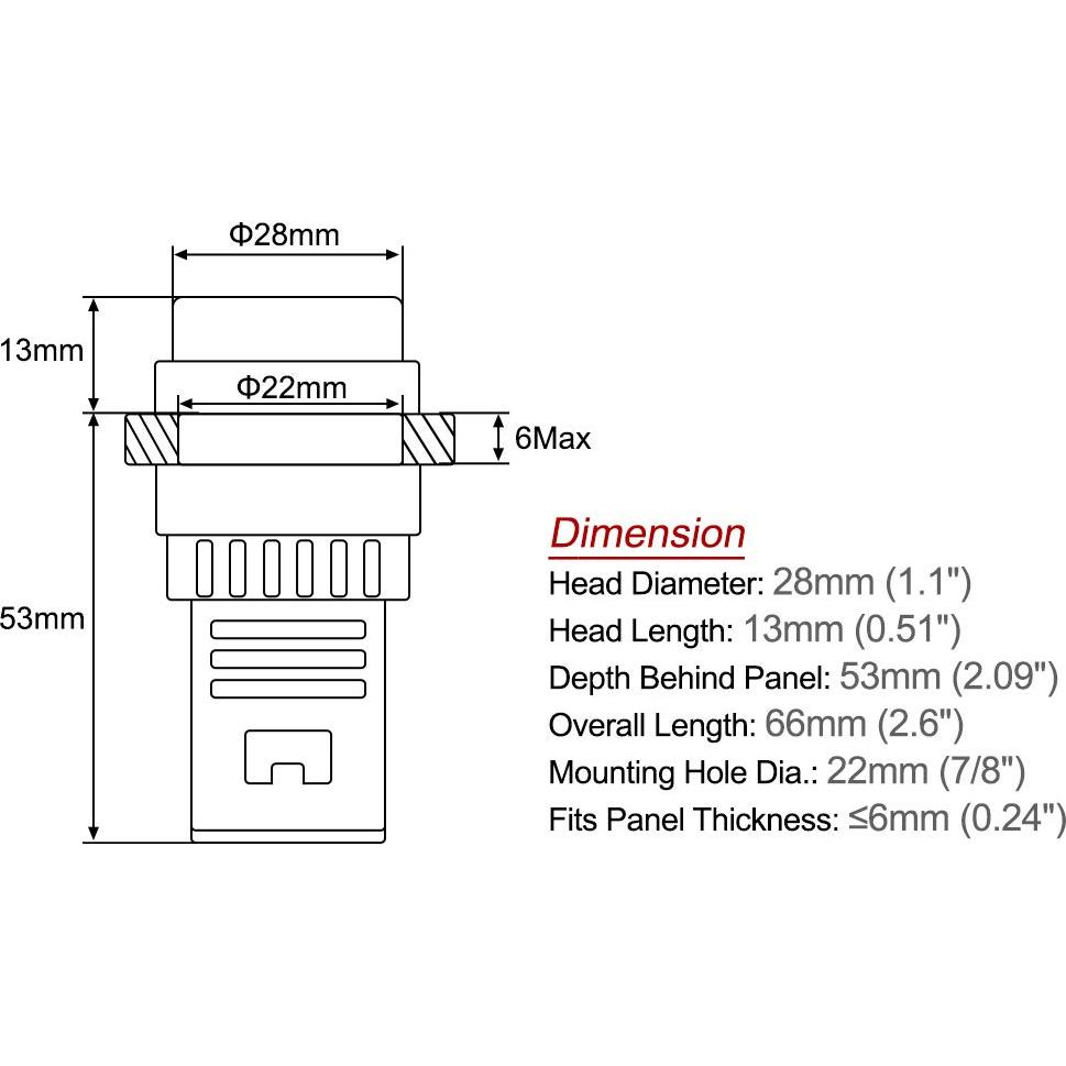 uxcell Red Indicator Light with Buzzer AC/DC 12V, 22mm Panel Mount Flashing Alarm, for Electrical Control Panel, HVAC, DIY Projects