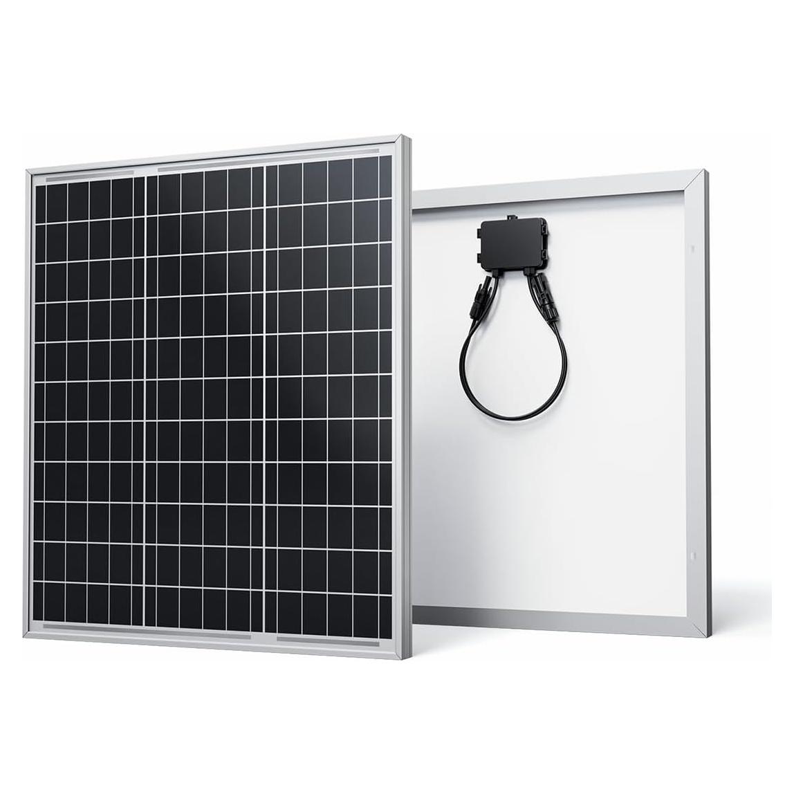 Panel Solar Monocristalino Renogy 50W 12V Cargador para RV