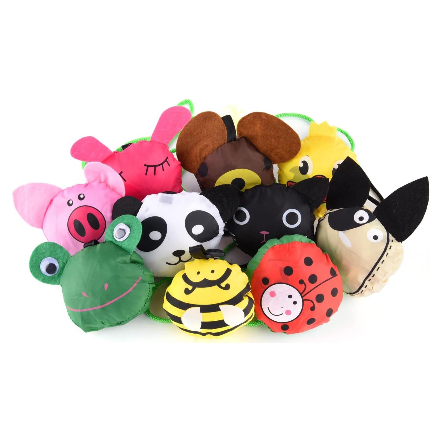 10 Bolsas de Compras Reutilizables Ecológicas Animales 37x51cm