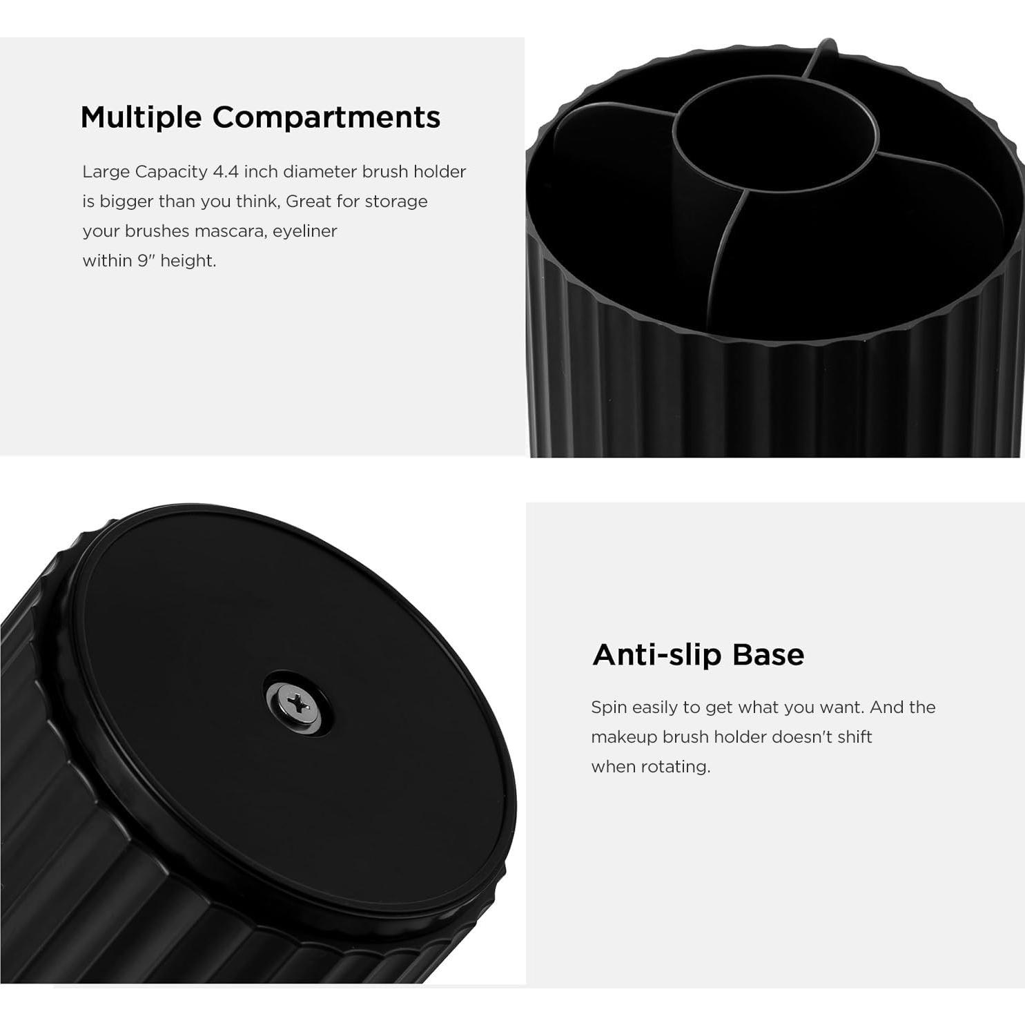 Soporte Organizador de Brochas HBlife Negro 360 Rotatorio