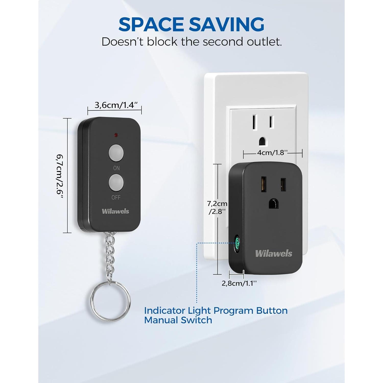 Enchufe Control Remoto Inalámbrico WILAWELS H02RC1106 Negro