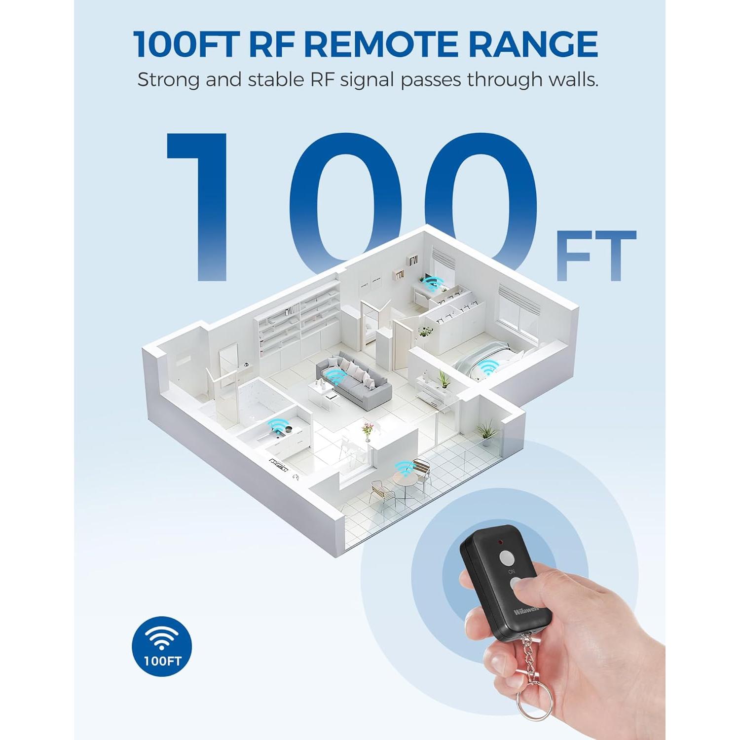 Enchufe Control Remoto Inalámbrico WILAWELS H02RC1106 Negro