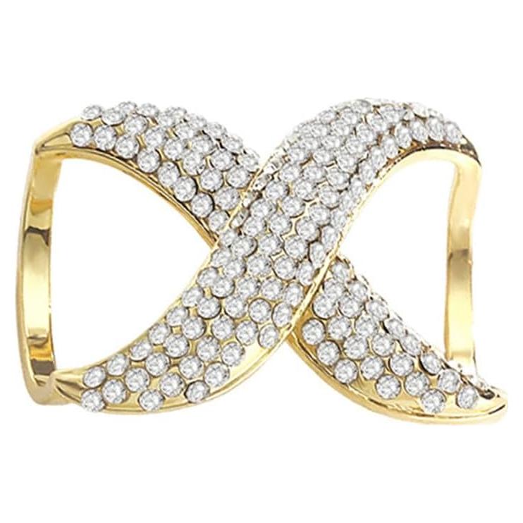 Anillo Broche de Bufanda de Seda Infinito Oro Rosa y Oro