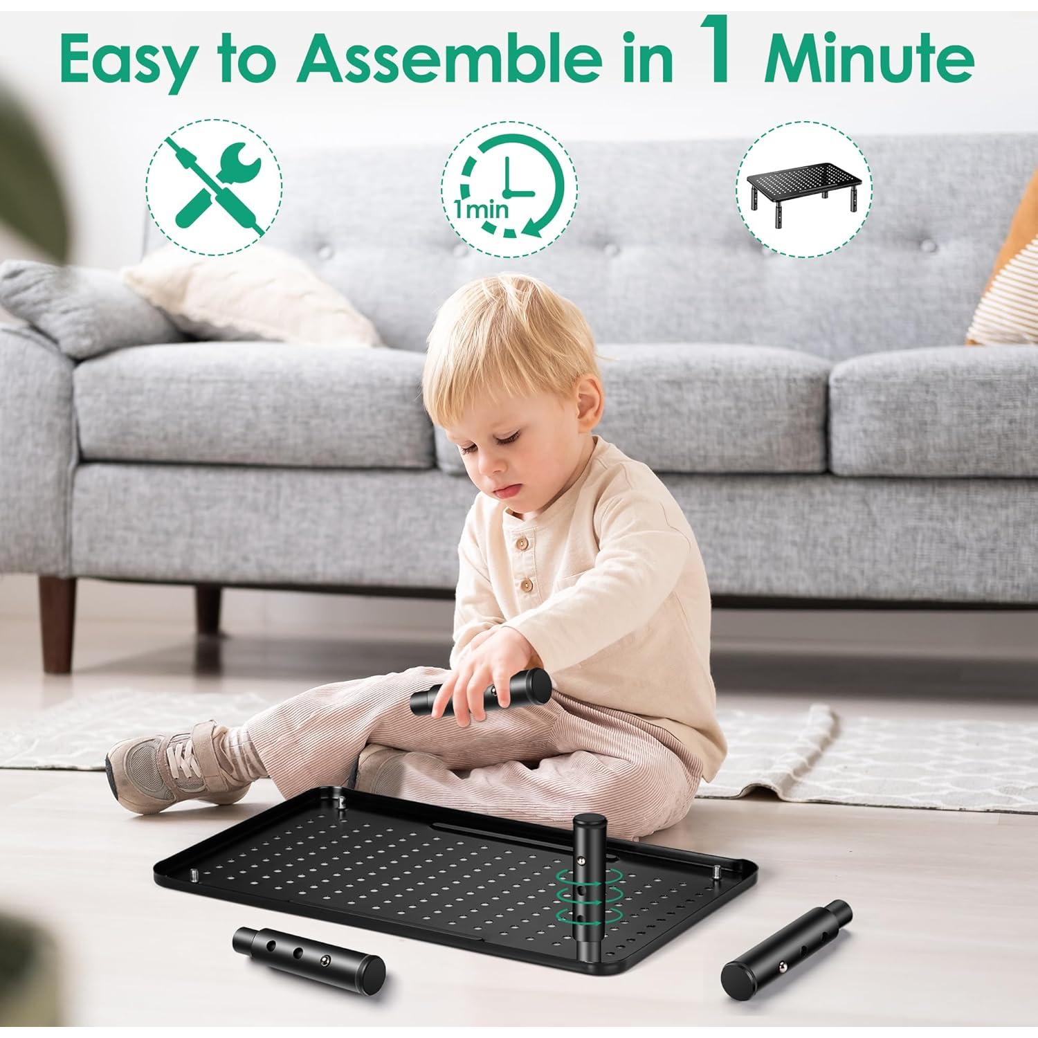 Soporte para Monitor Ajustable La Jaco DS01B Negro 3 Alturas